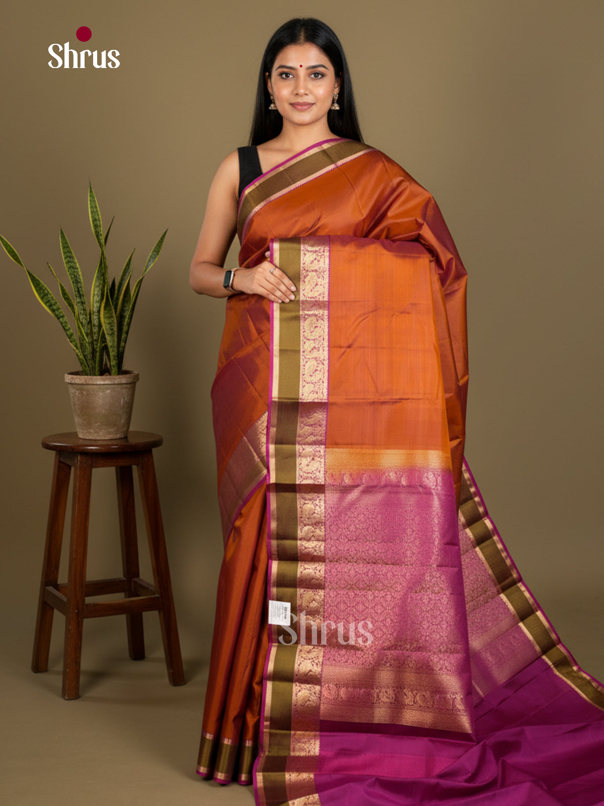 Kanchipuram silk Saree - EDS04004 - Shop on Shrus.com