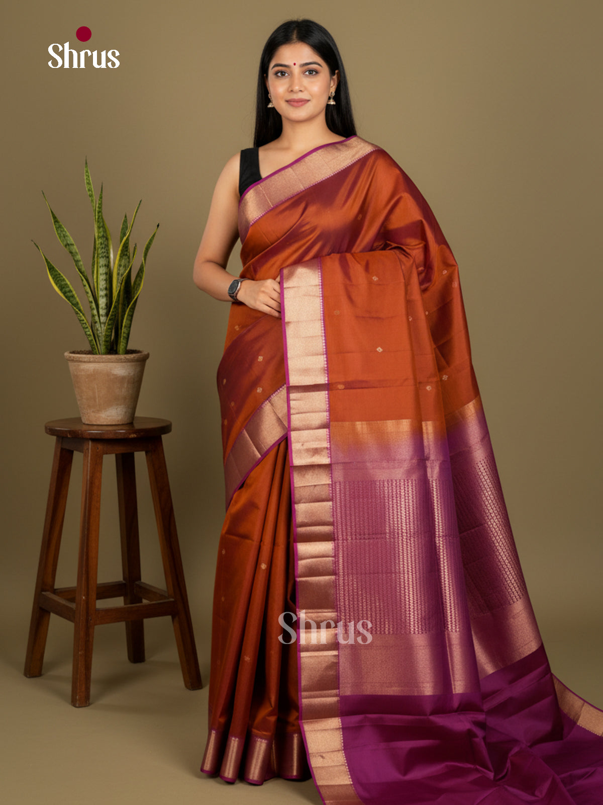 Kanchipuram silk Saree - EDS04009 - Shop on Shrus.com