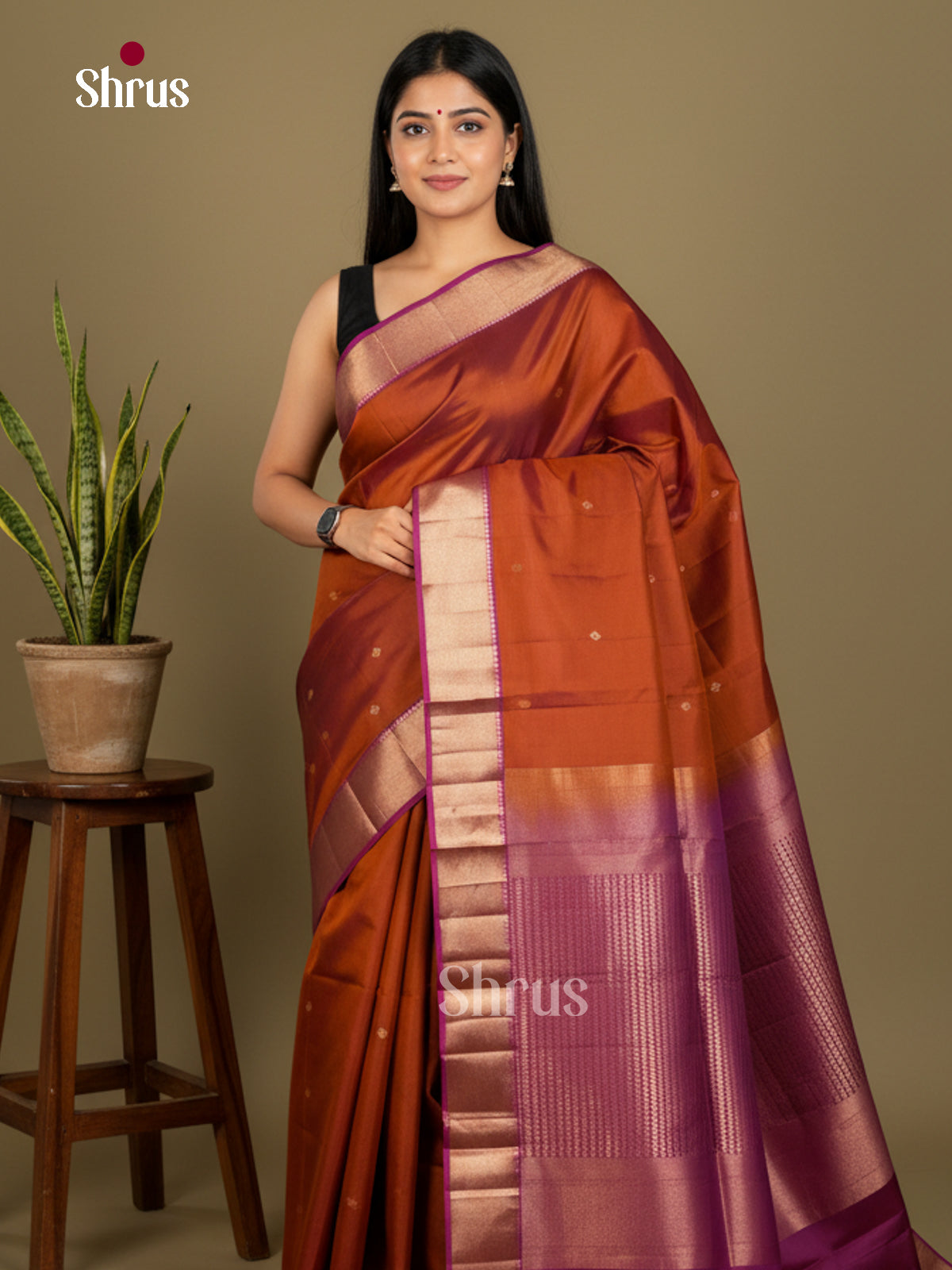 Kanchipuram silk Saree - EDS04009 - Shop on Shrus.com