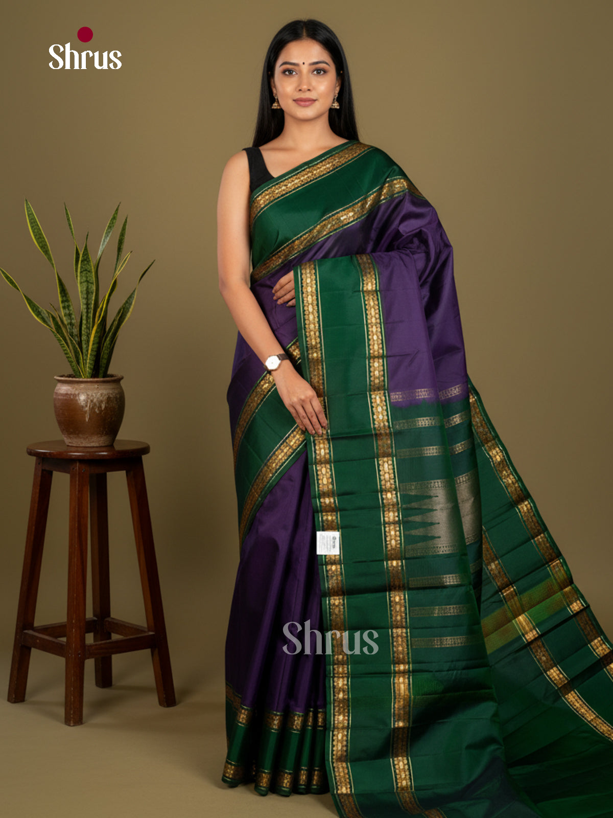 Kanchipuram silk Saree - EDS04013 - Shop on Shrus.com