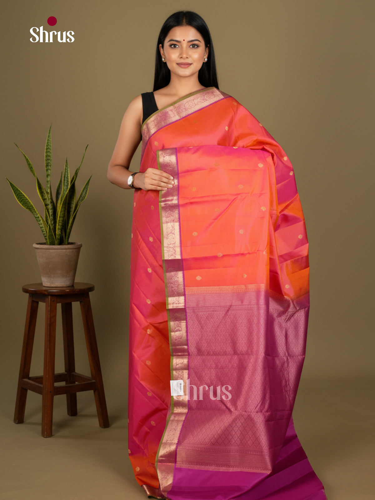Kanchipuram silk Saree - EDS04032 - Shop on Shrus.com