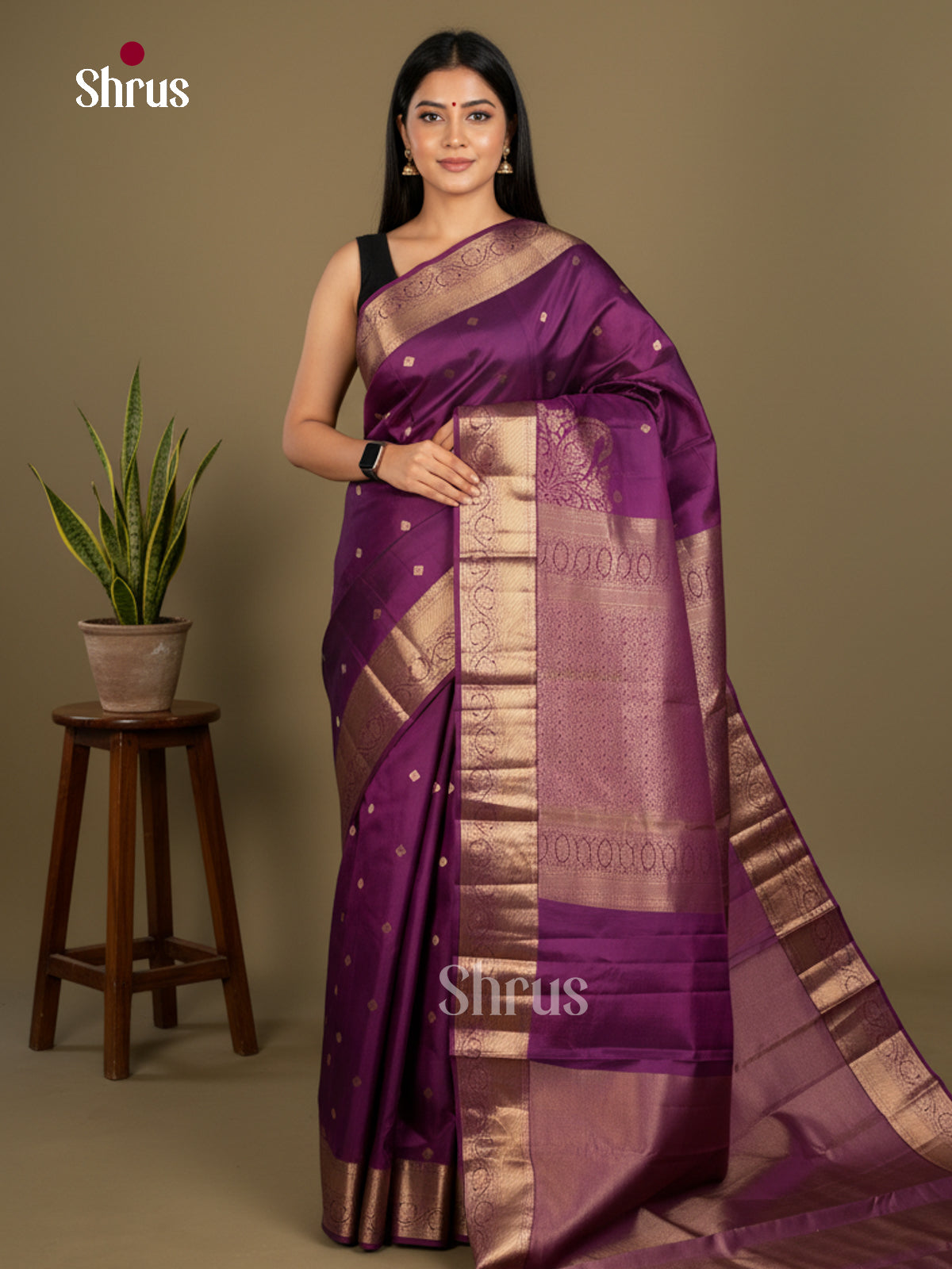 Kanchipuram silk Saree - EDS04035 - Shop on Shrus.com