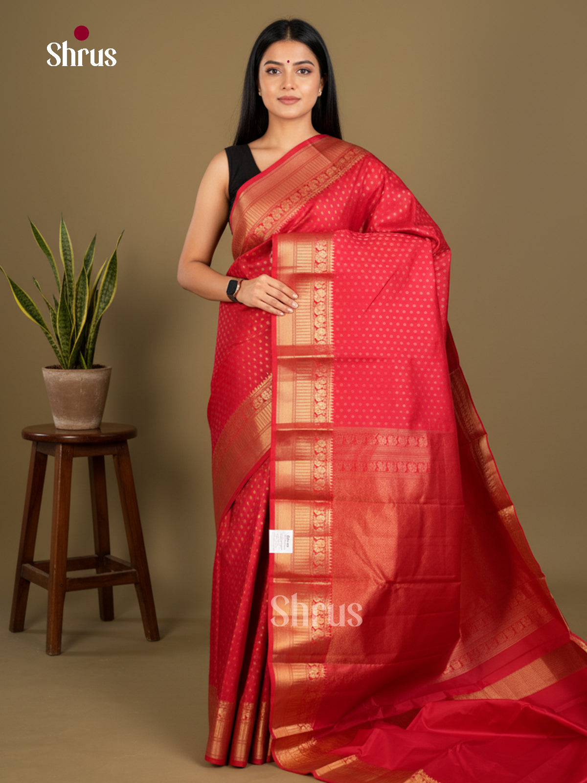 Kanchipuram-halfpure Saree - EDS04077 - Shop on Shrus.com