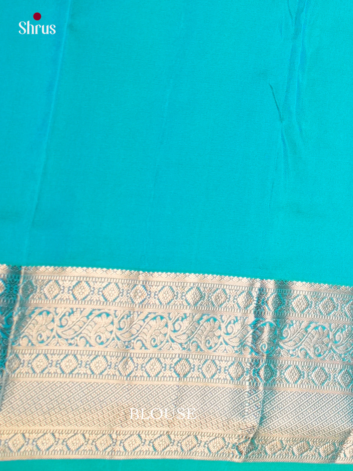 Teal blue(Single Tone) -Kanchipuram-halfpure Saree - EDS04078 - Shop on Shrus.com