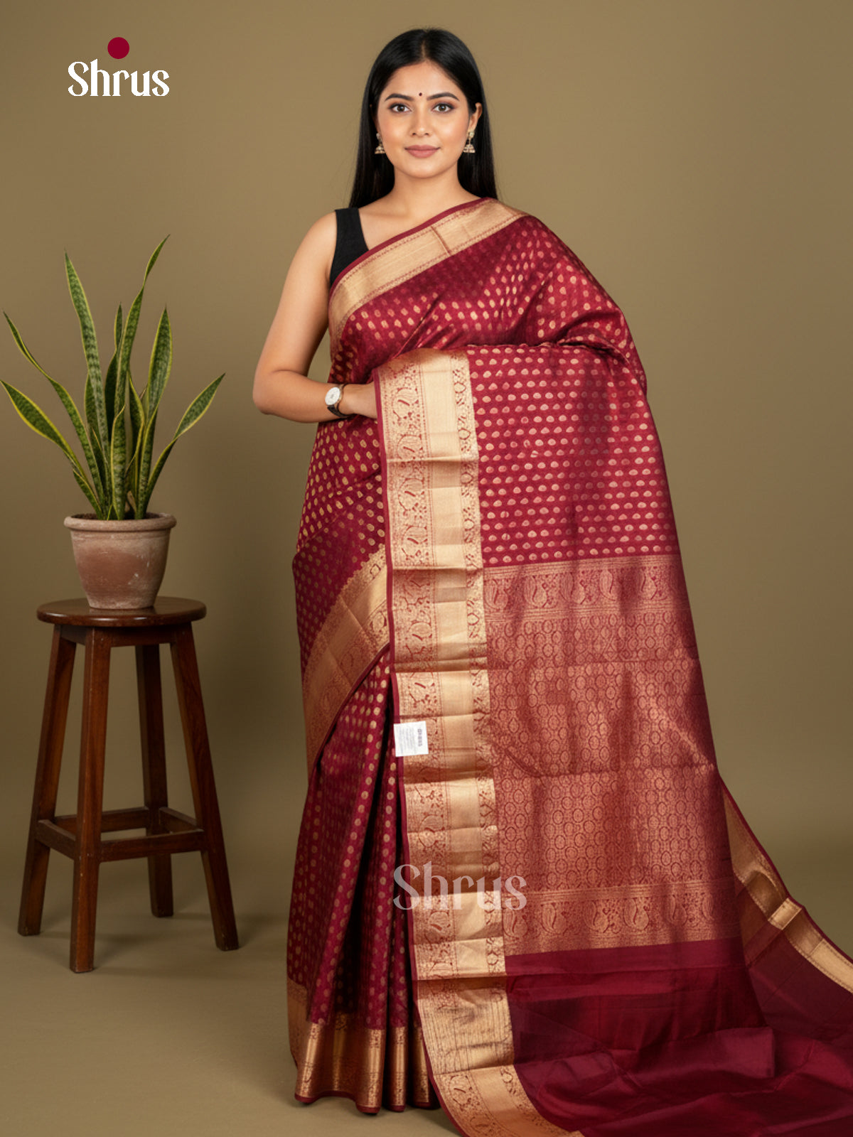 Kanchipuram-halfpure Saree - EDS04079 - Shop on Shrus.com