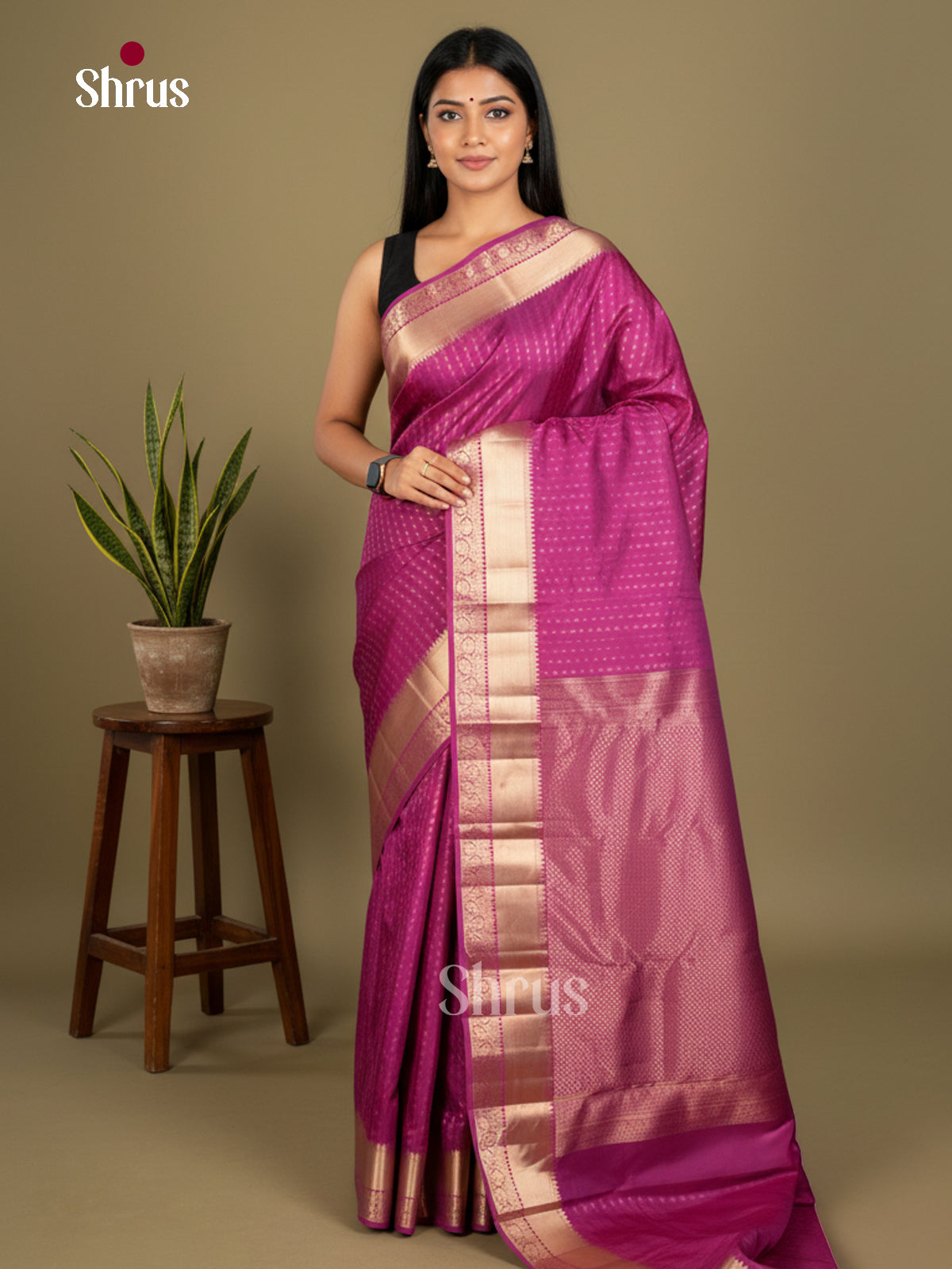 Kanchipuram-halfpure Saree - EDS04080 - Shop on Shrus.com