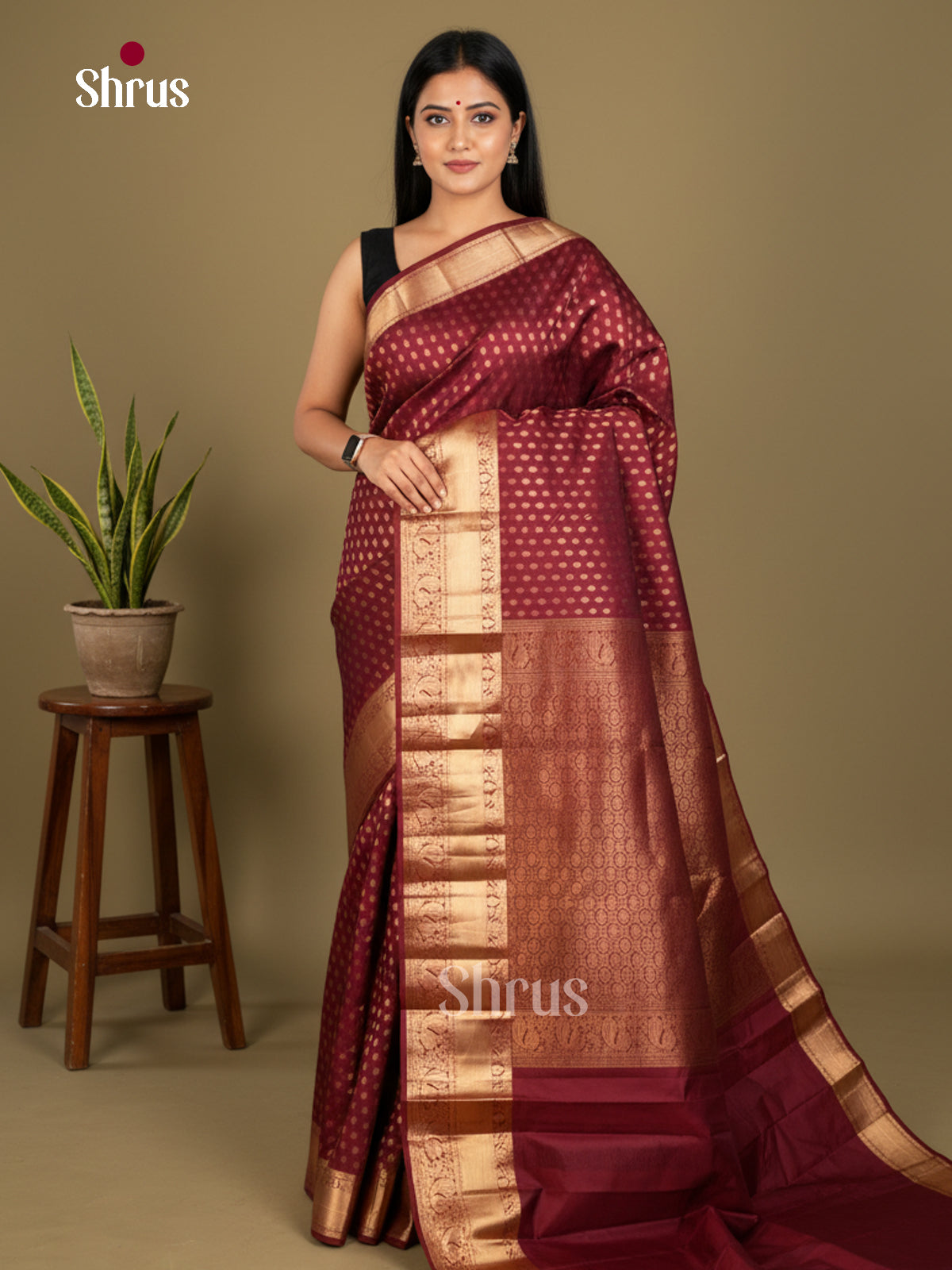 Kanchipuram-halfpure Saree - EDS04082 - Shop on Shrus.com