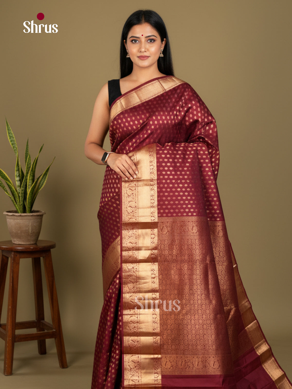 Kanchipuram-halfpure Saree - EDS04082 - Shop on Shrus.com
