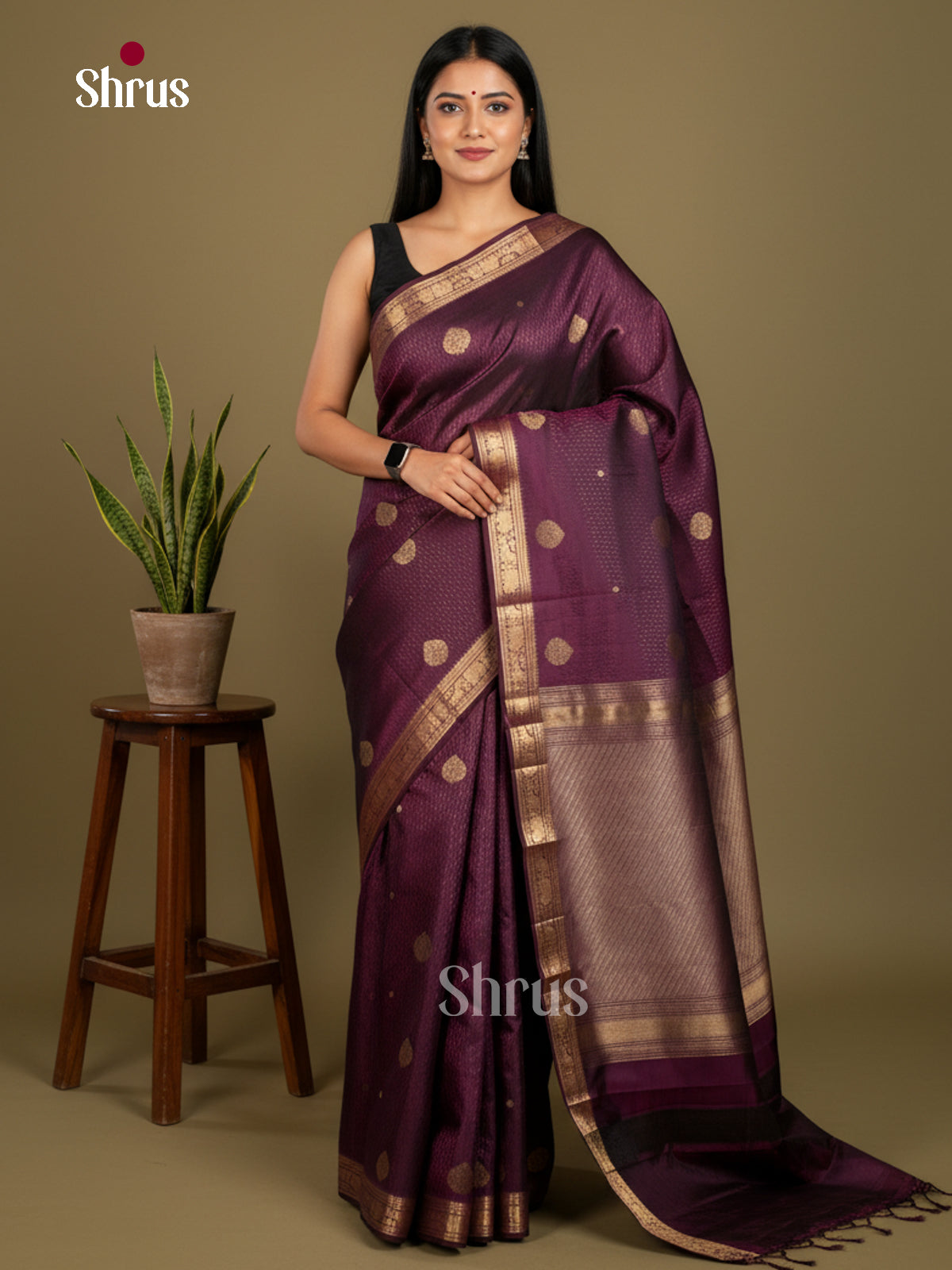 Kanchipuram silk Saree - EDS04105 - Shop on Shrus.com