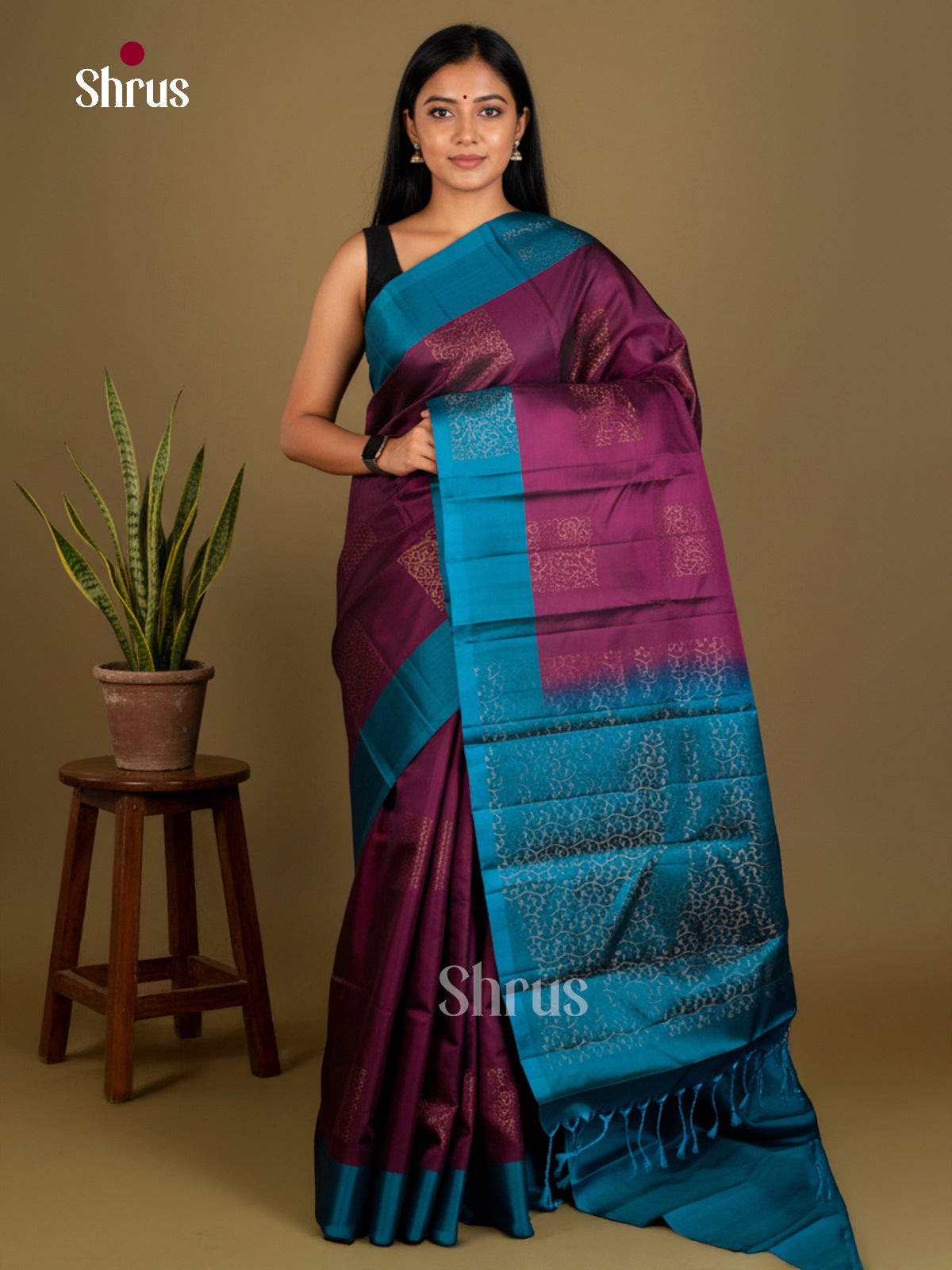 Softsilk-halfpure Saree - EDS04222 - Shop on Shrus.com
