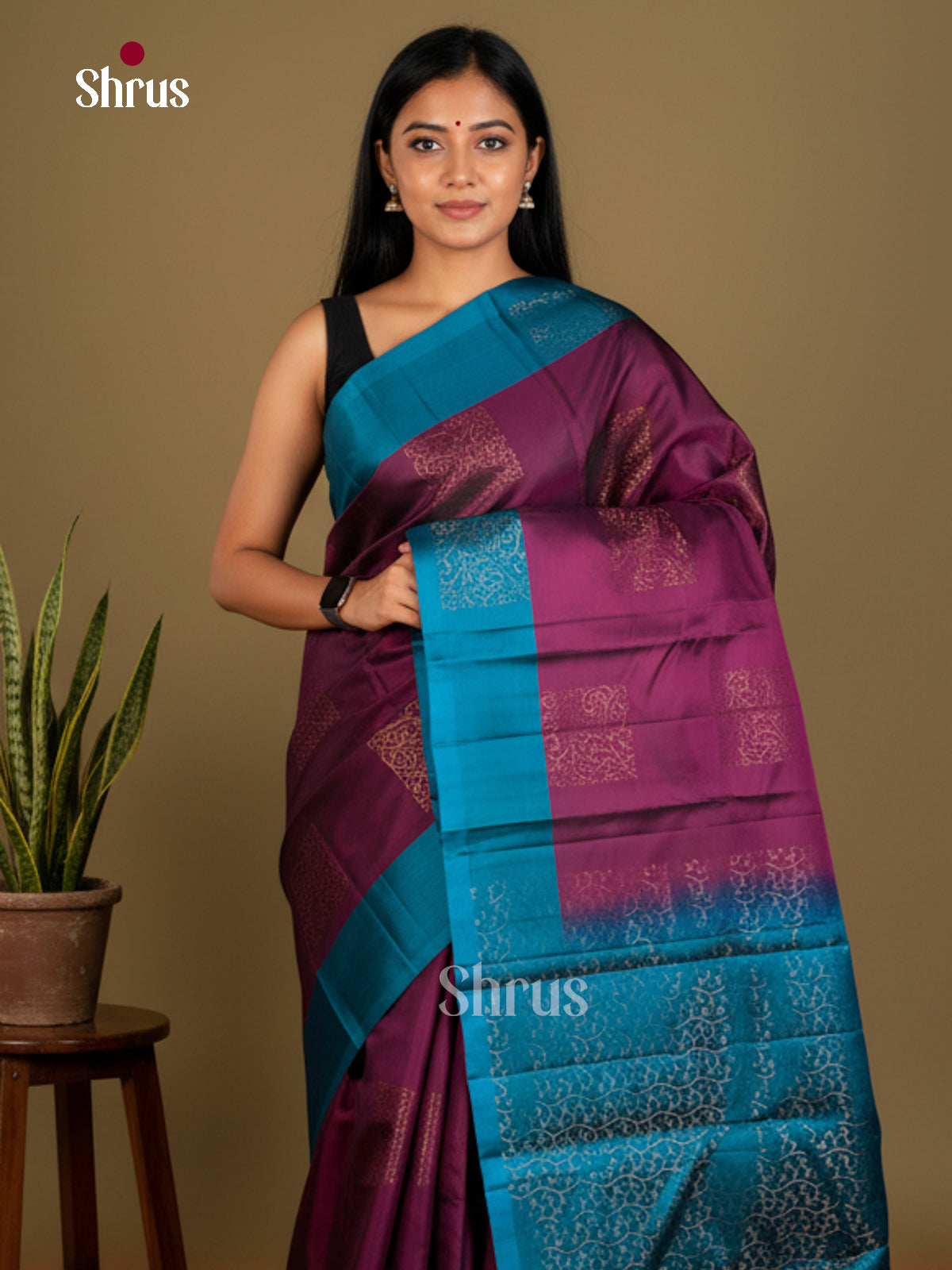 Softsilk-halfpure Saree - EDS04222 - Shop on Shrus.com