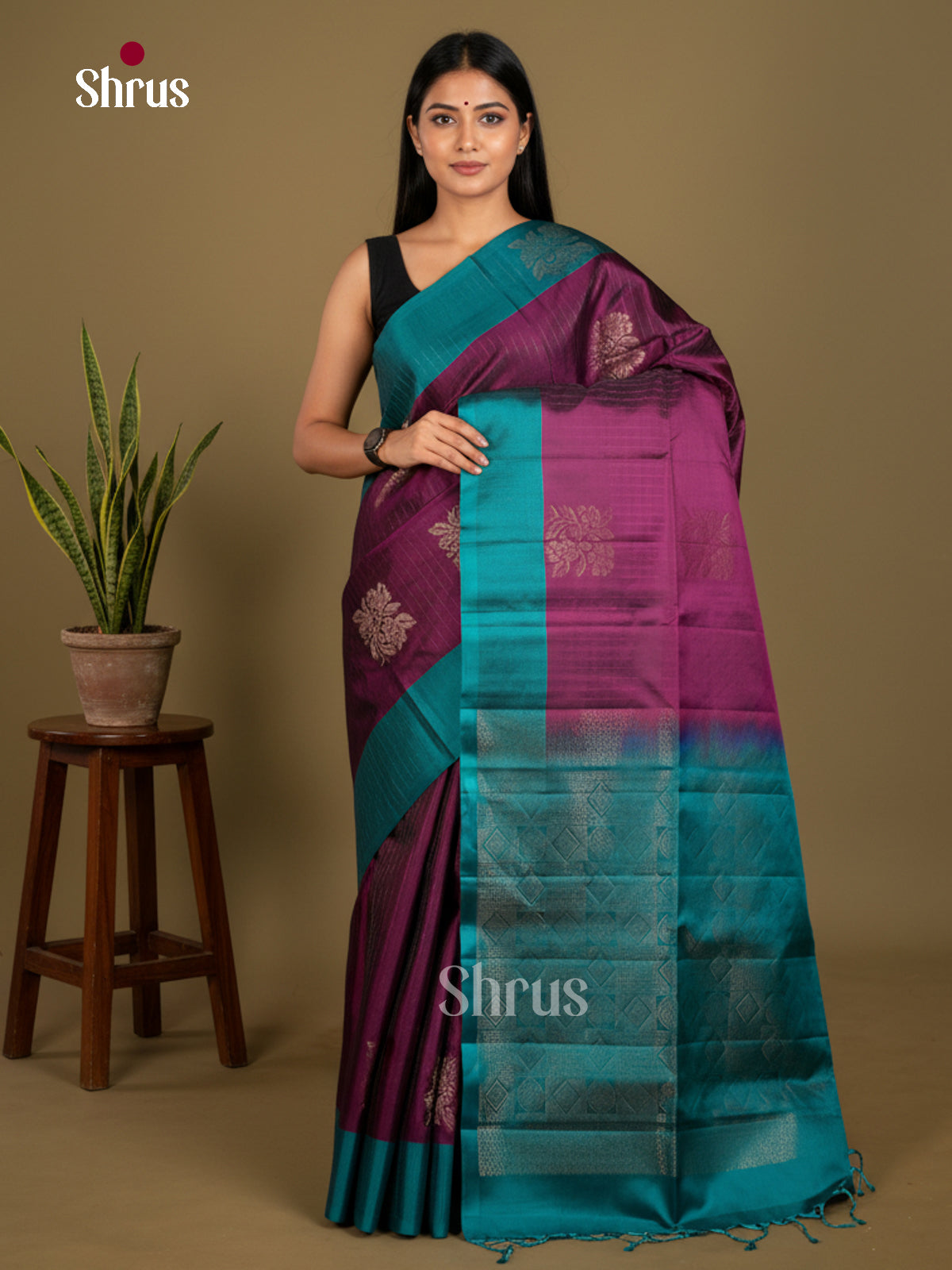 Softsilk-halfpure Saree - EDS04339 - Shop on Shrus.com