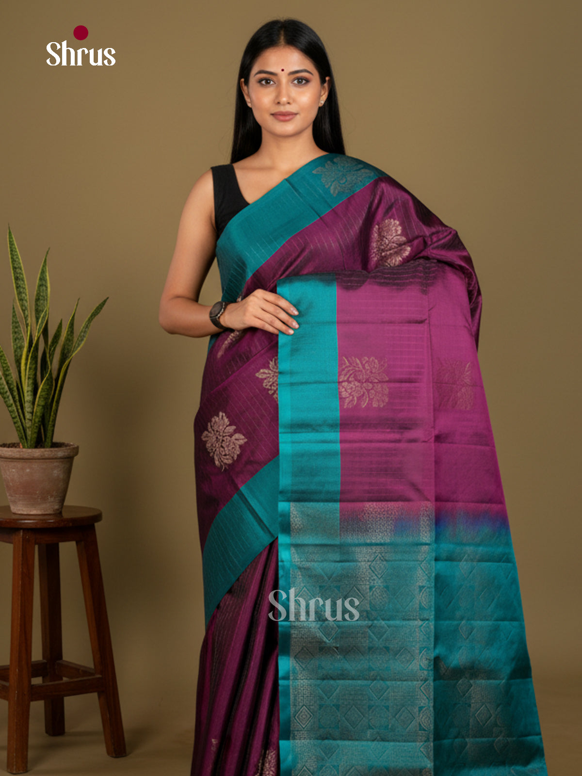 Softsilk-halfpure Saree - EDS04339 - Shop on Shrus.com