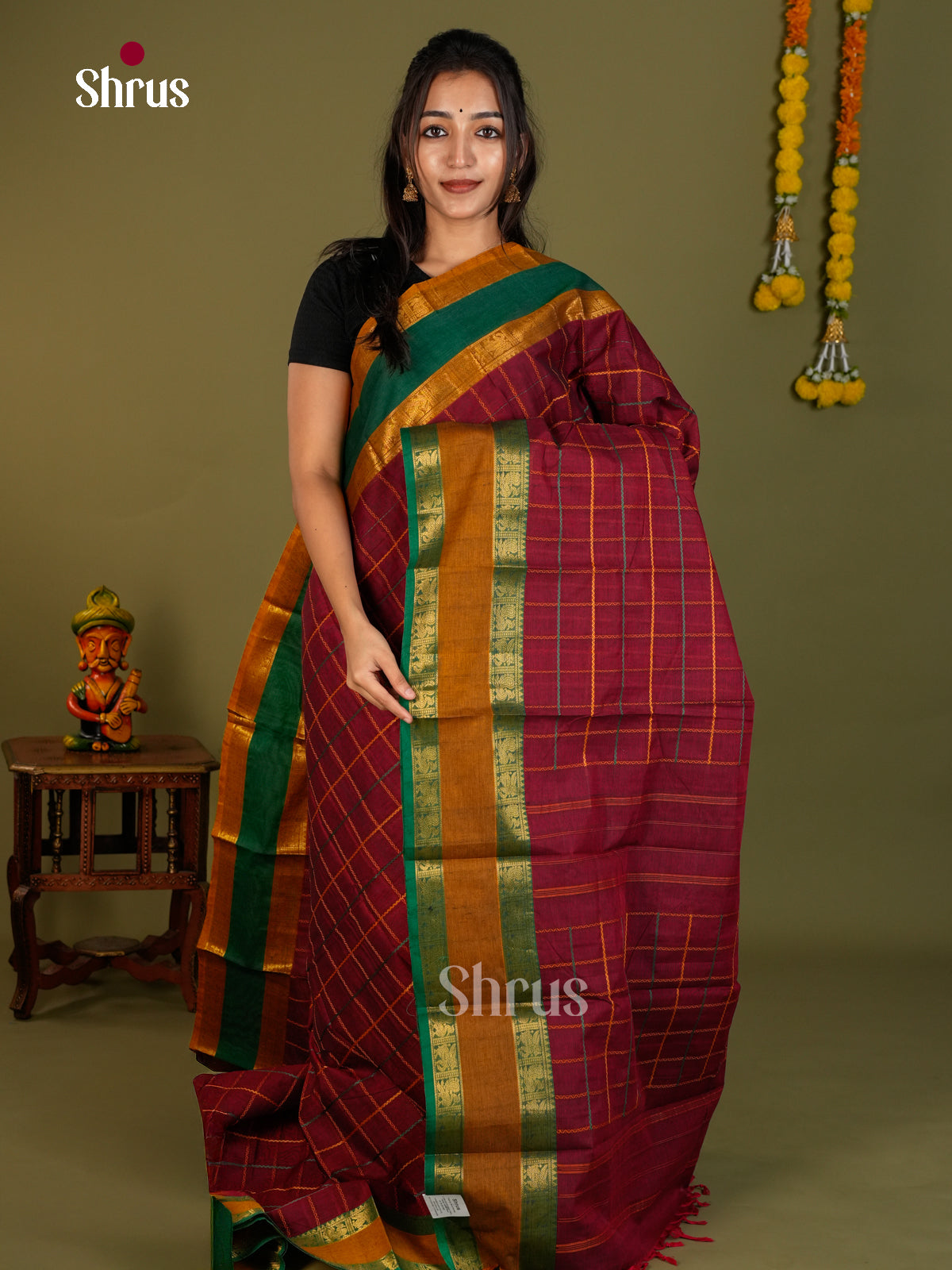 Chettinad Cotton Saree - EDS06017 - Shop on Shrus.com