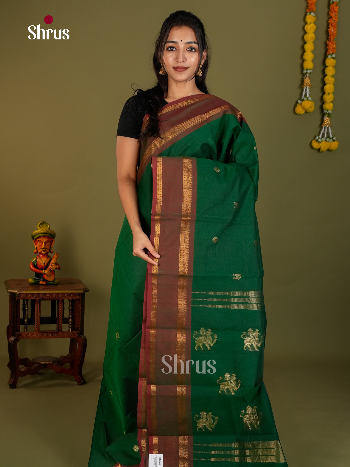 Chettinad Cotton Saree - EDS06027 - Shop on Shrus.com