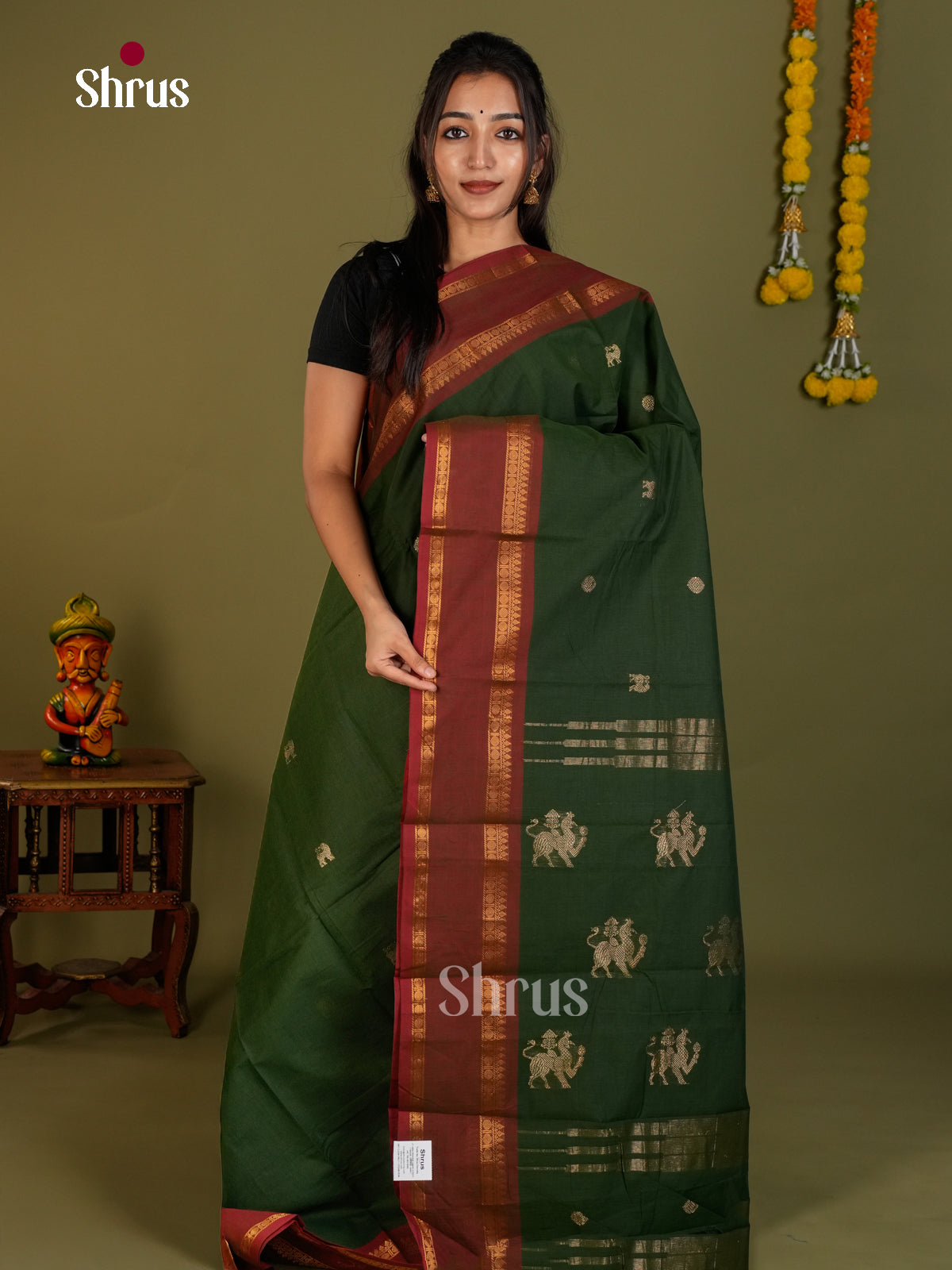 Chettinad Cotton Saree - EDS06043 - Shop on Shrus.com