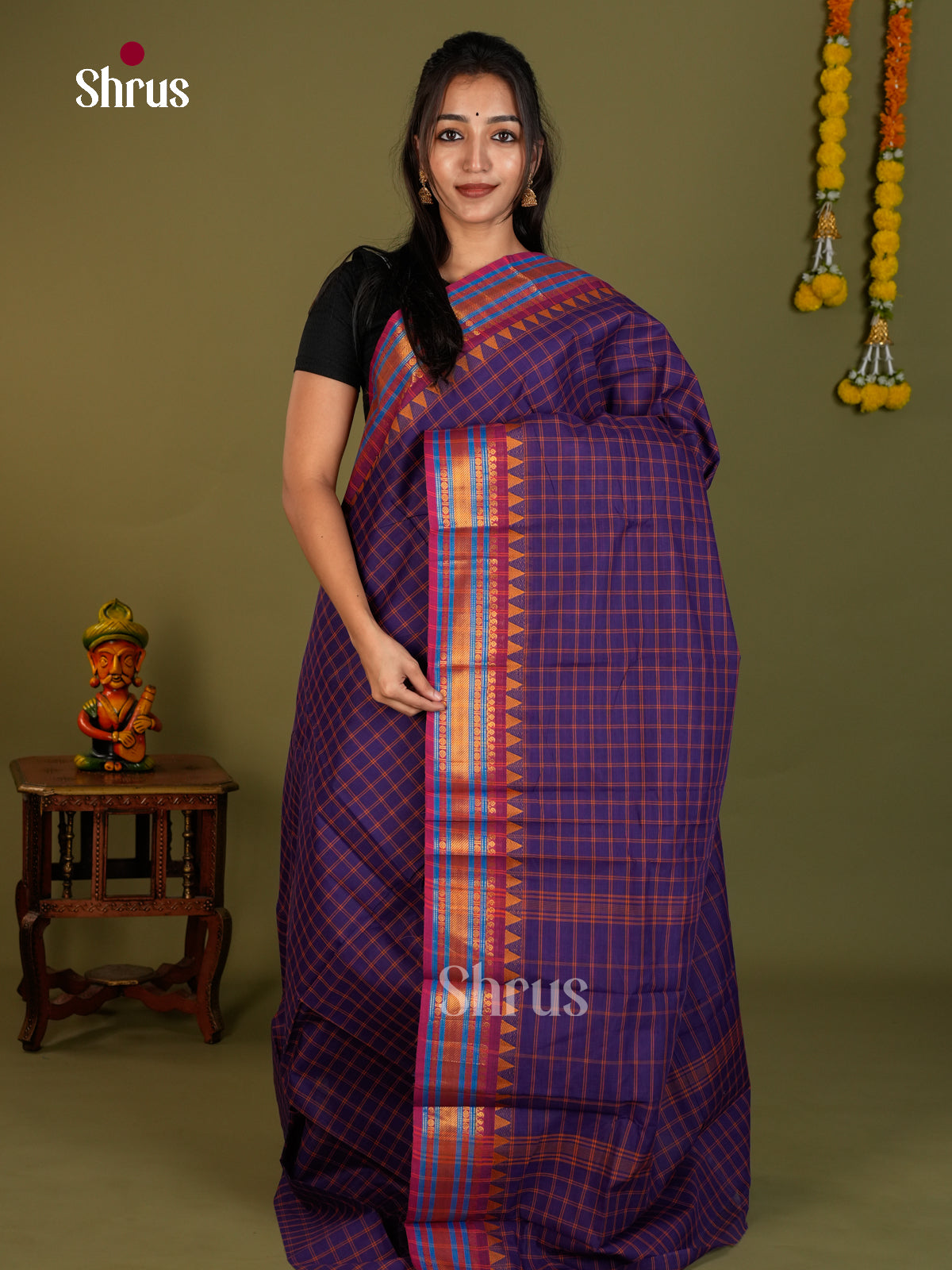 Chettinad Cotton Saree - EDS06109 - Shop on Shrus.com