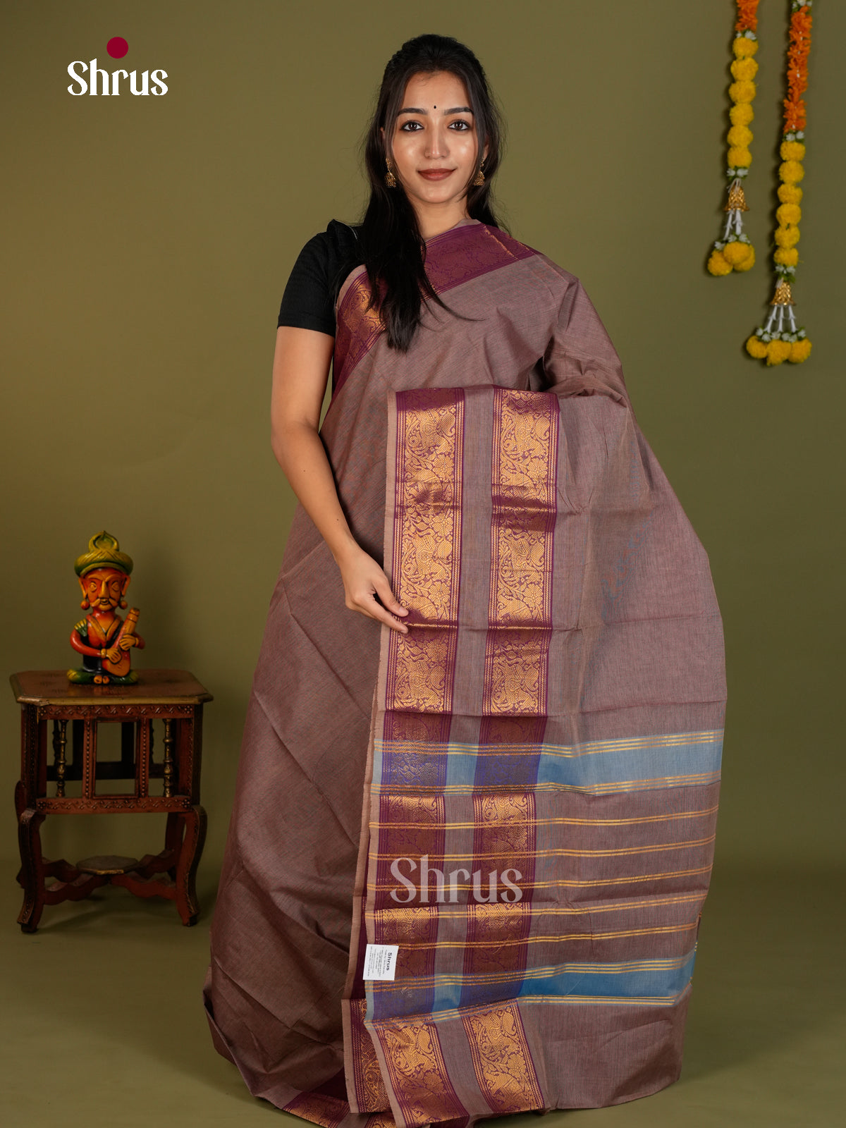 Chettinad Cotton Saree - EDS06115 - Shop on Shrus.com