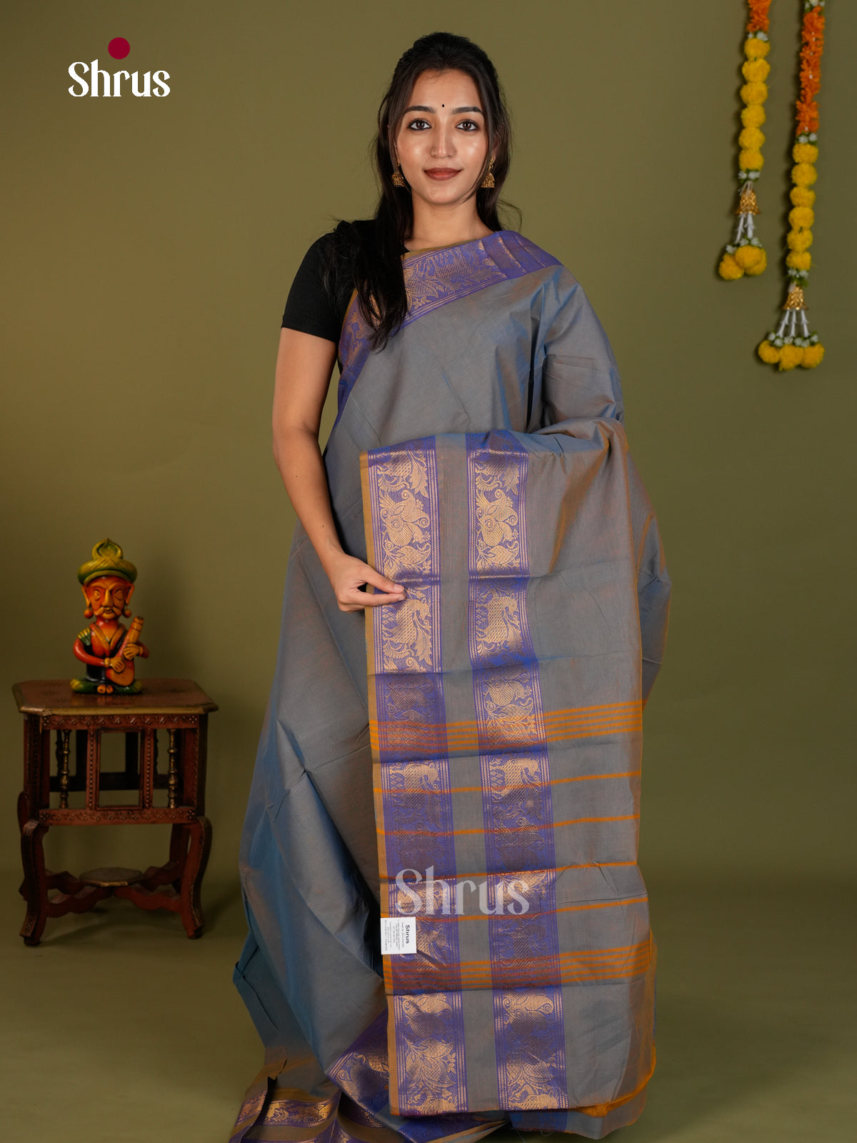 Chettinad Cotton Saree - EDS06116 - Shop on Shrus.com