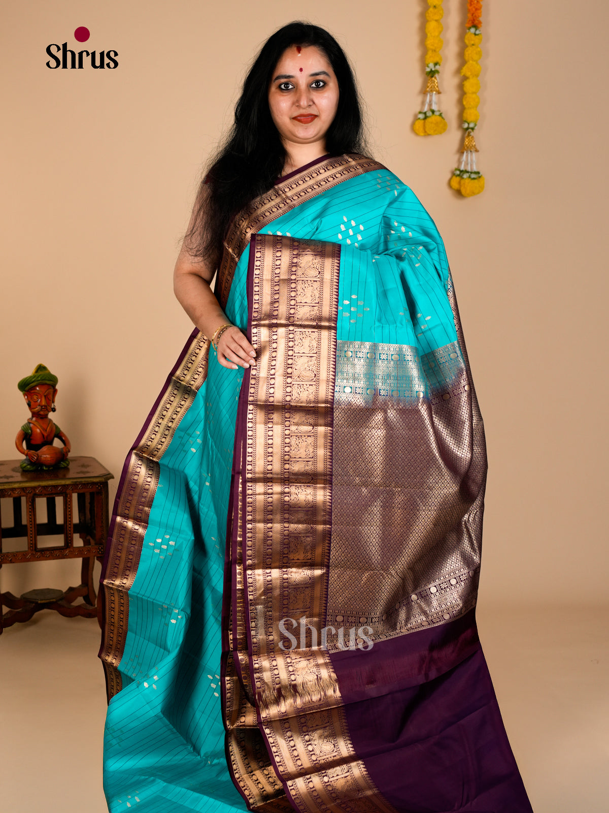 Kanchipuram silk Saree - EDS08067 - Shop on Shrus.com