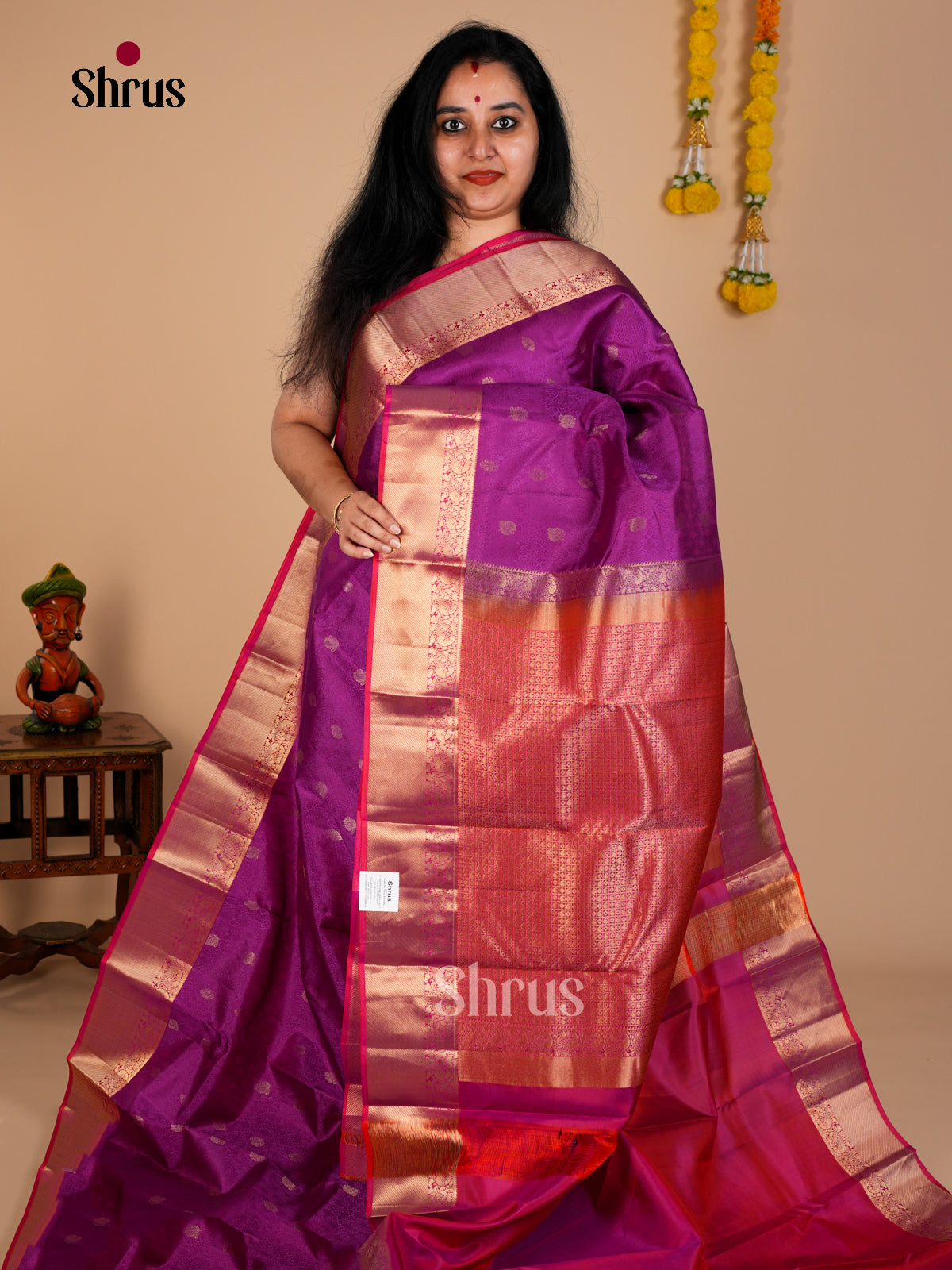 Kanchipuram silk Saree - EDS08072 - Shop on Shrus.com