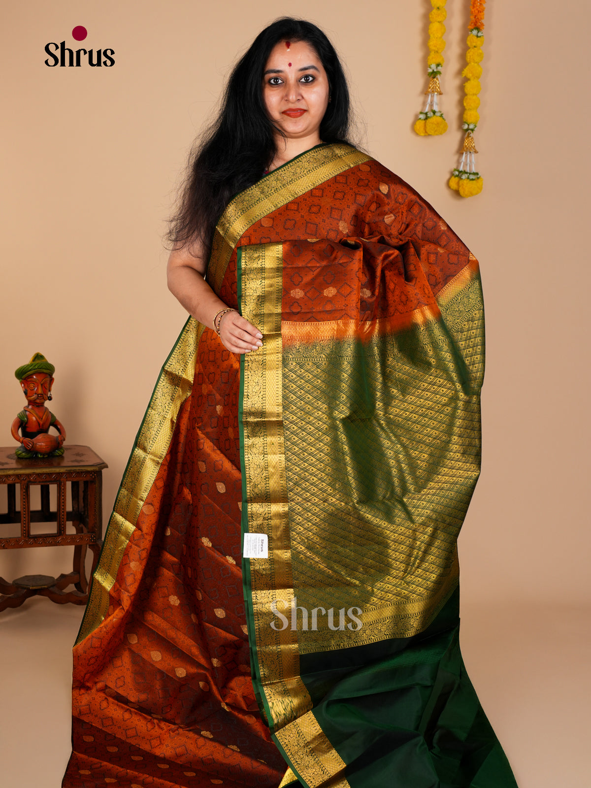 Kanchipuram silk Saree - EDS08075 - Shop on Shrus.com