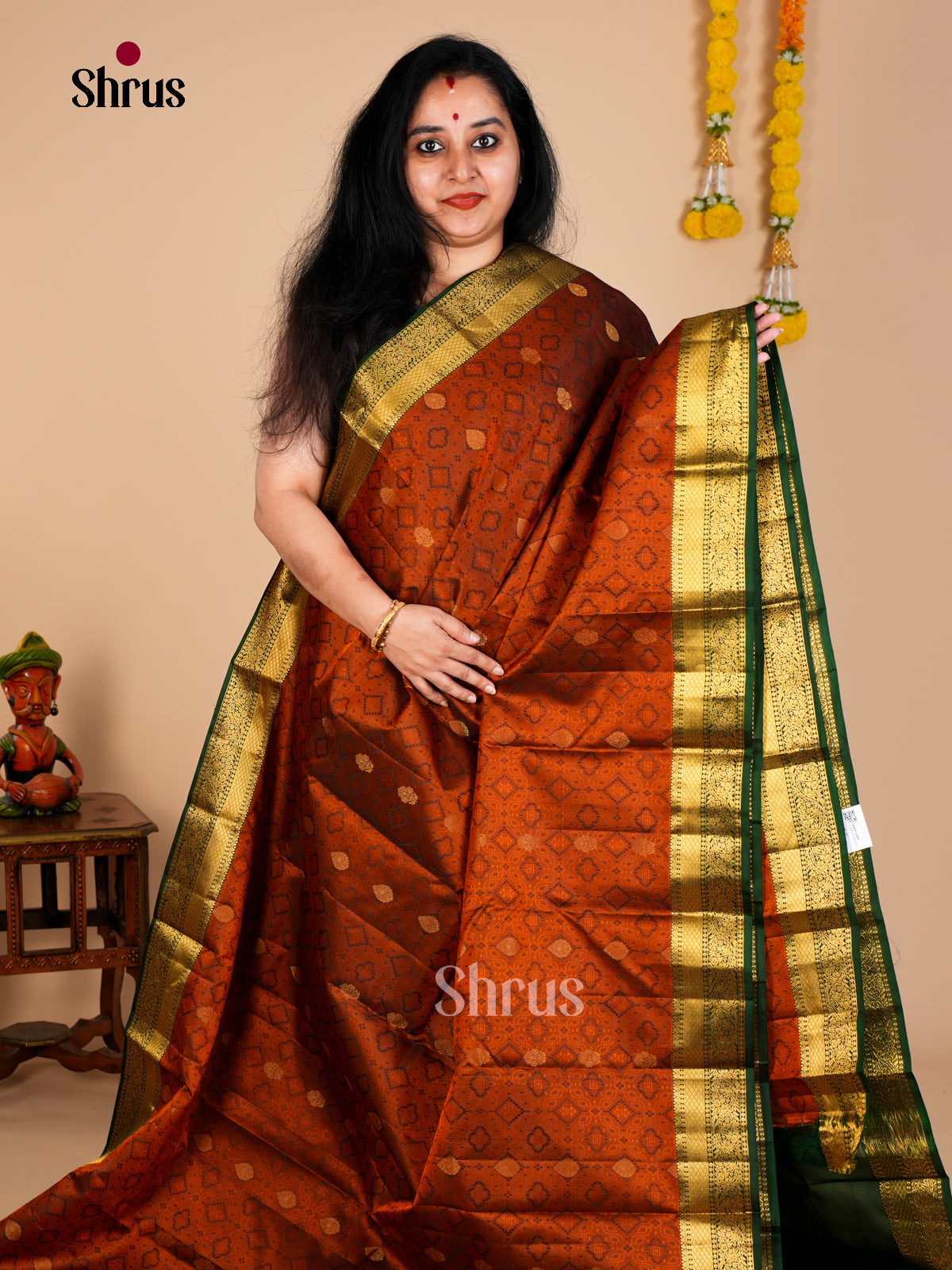 Kanchipuram silk Saree - EDS08075 - Shop on Shrus.com