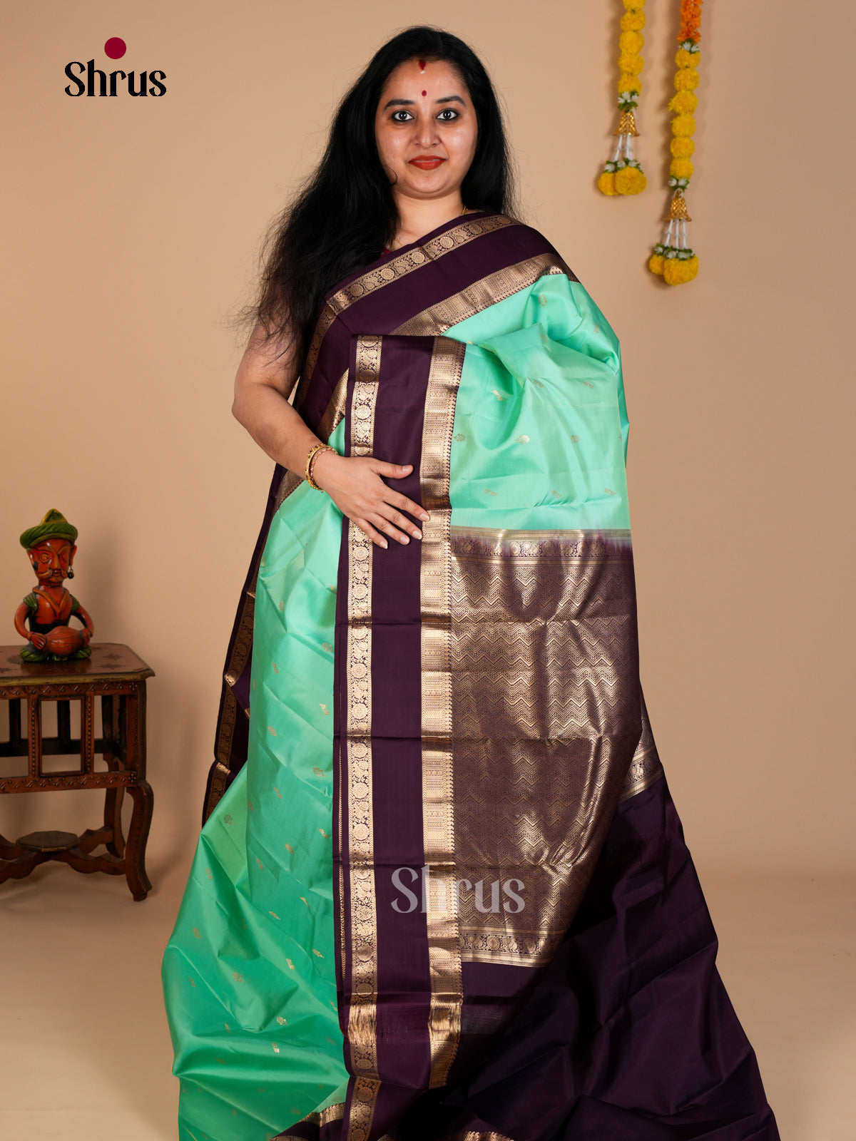 Kanchipuram silk Saree - EDS08077 - Shop on Shrus.com