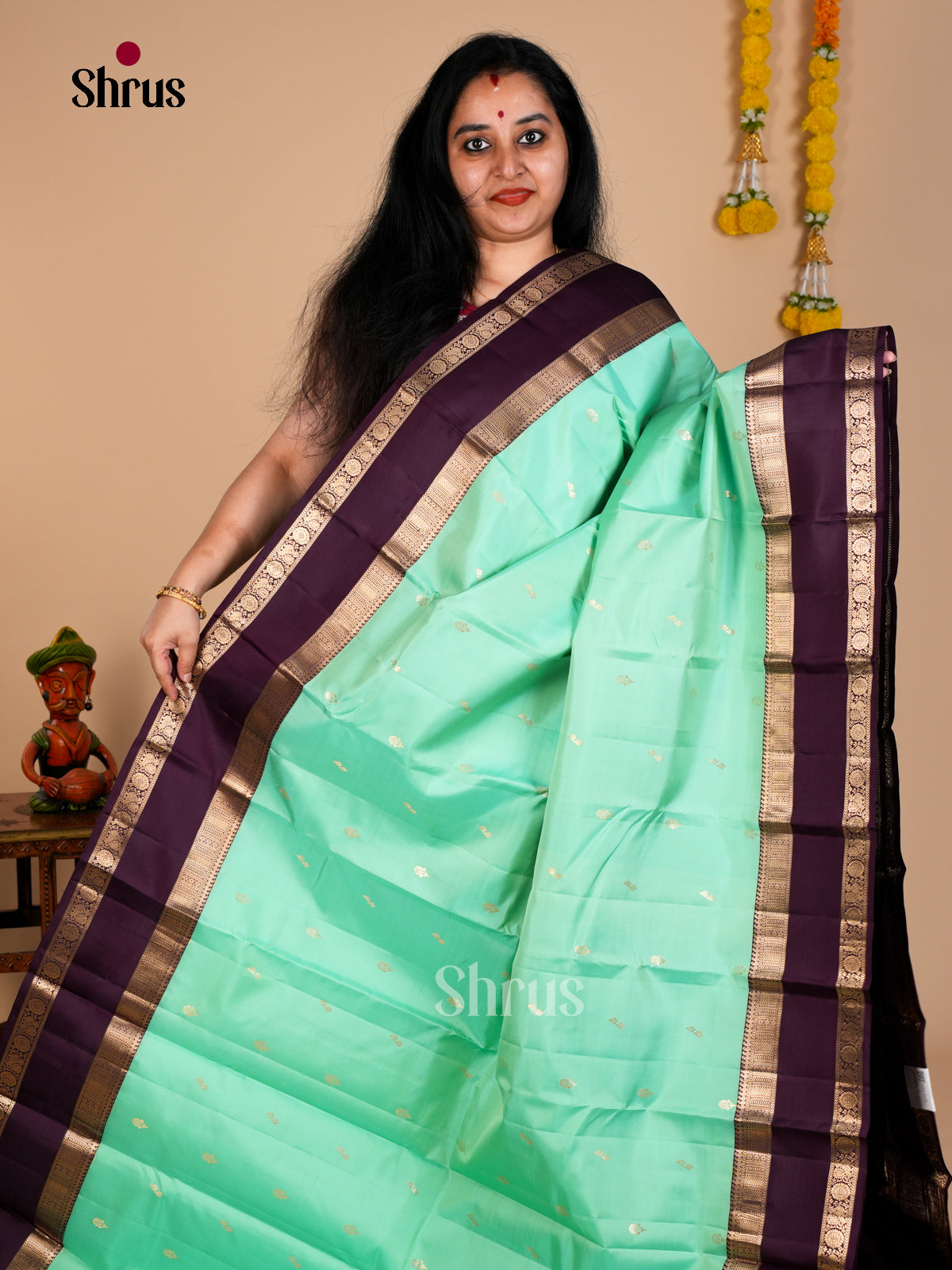 Kanchipuram silk Saree - EDS08077 - Shop on Shrus.com