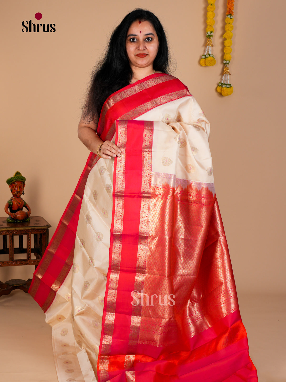Kanchipuram silk Saree - EDS08079 - Shop on Shrus.com