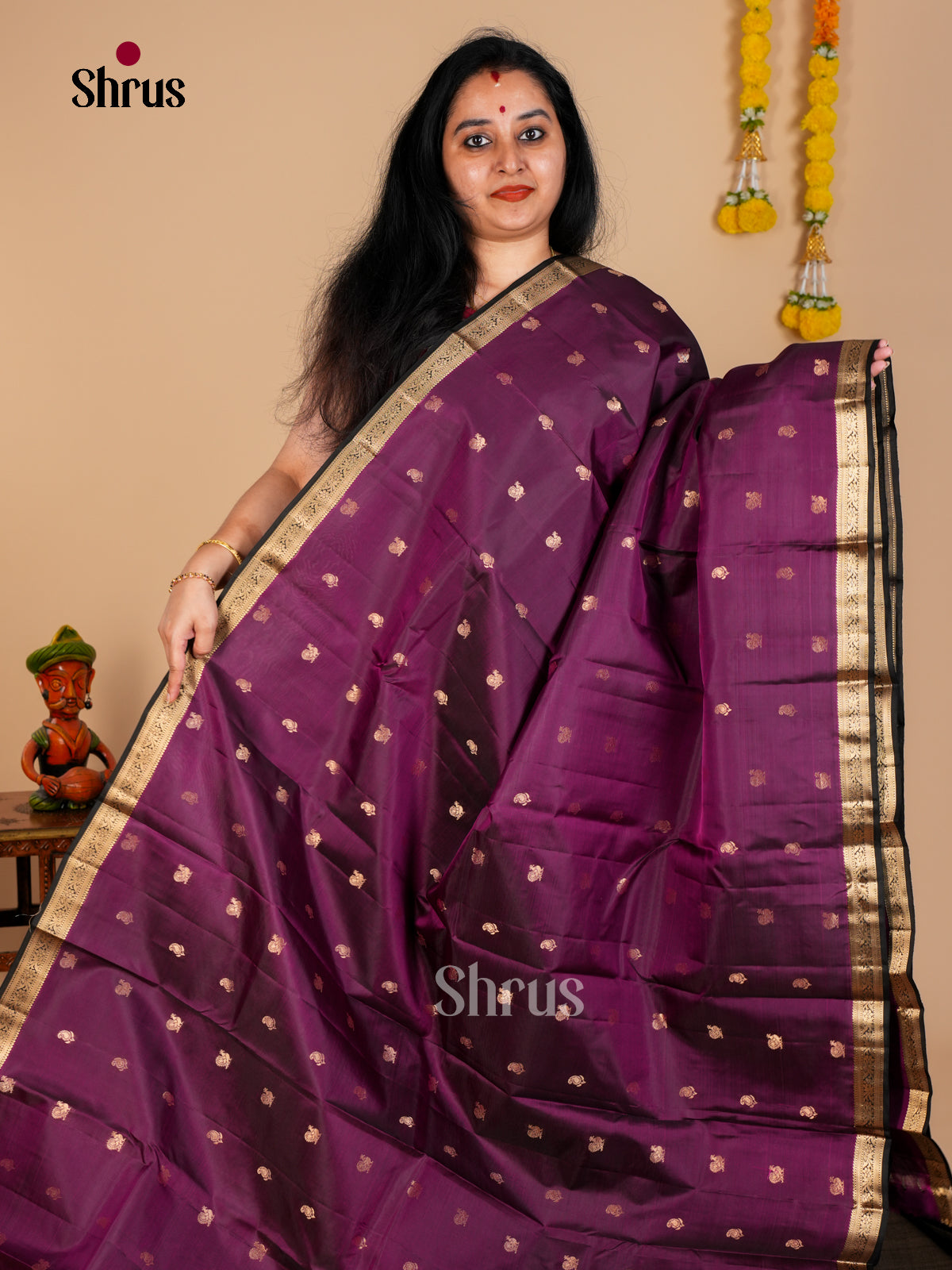Kanchipuram silk Saree - EDS08081 - Shop on Shrus.com