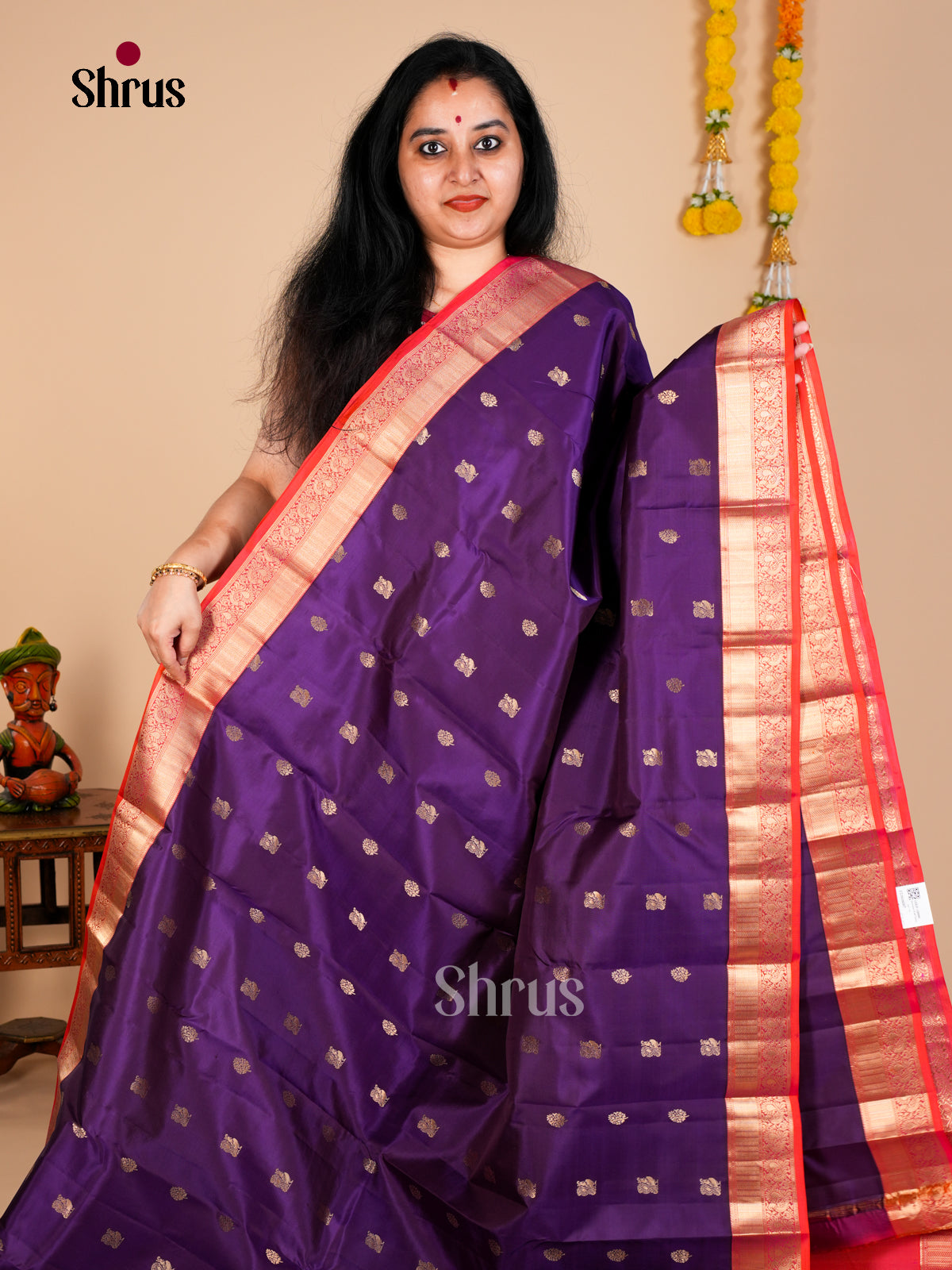 Kanchipuram silk Saree - EDS08087 - Shop on Shrus.com