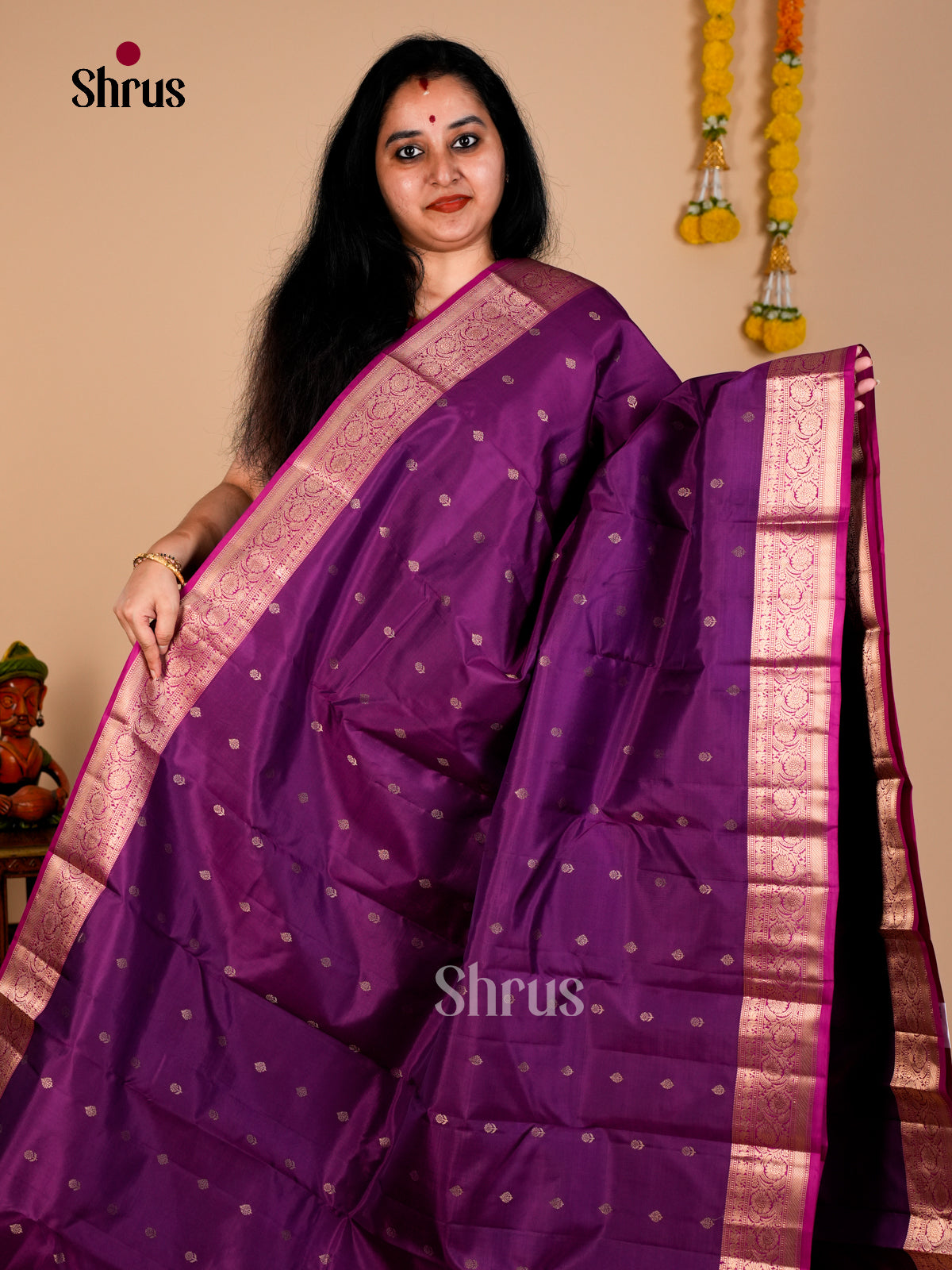 Kanchipuram silk Saree - EDS08092 - Shop on Shrus.com