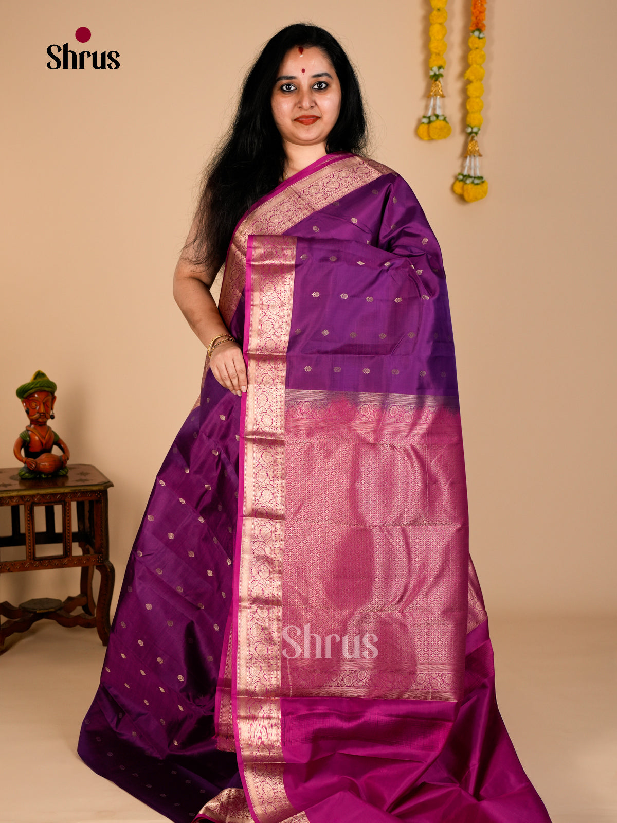 Kanchipuram silk Saree - EDS08096 - Shop on Shrus.com