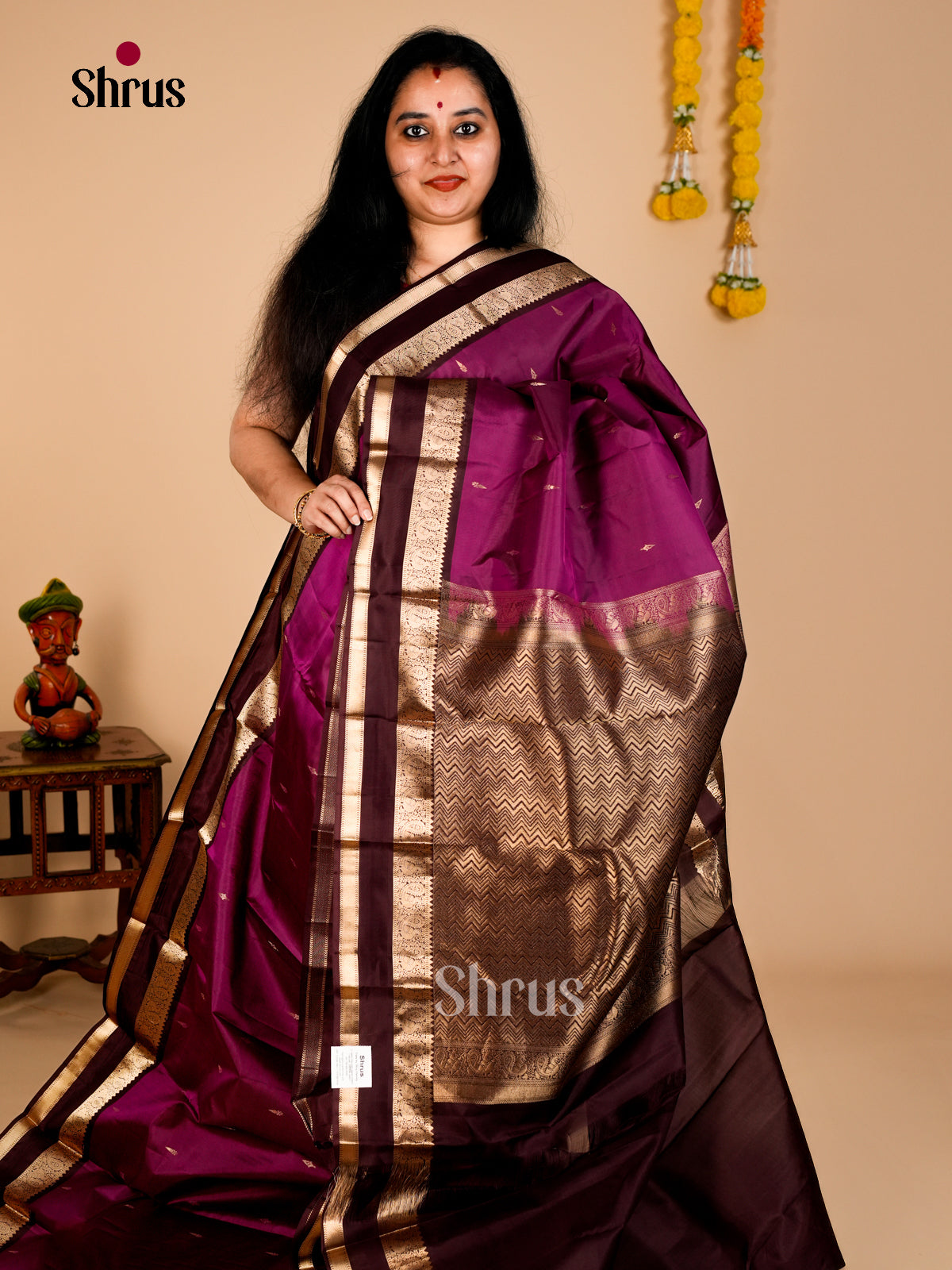 Kanchipuram silk Saree - EDS08098 - Shop on Shrus.com