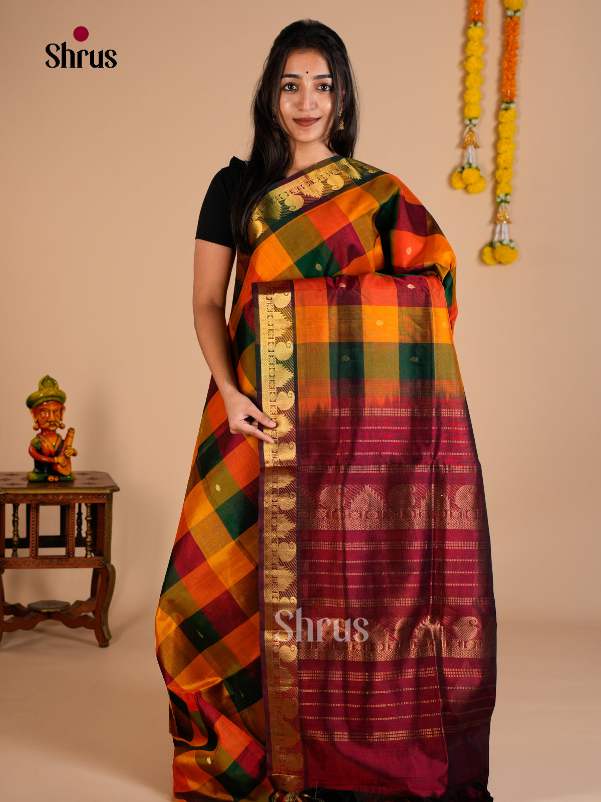 Silk Cotton Saree - EDS10098 - Shop on Shrus.com