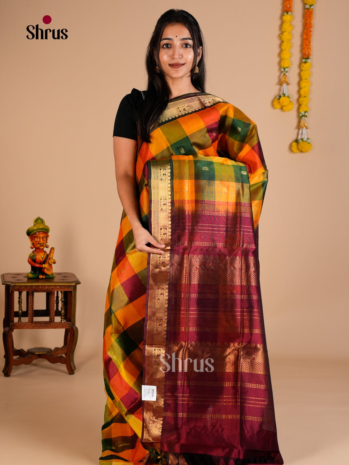 Silk Cotton Saree - EDS10100 - Shop on Shrus.com