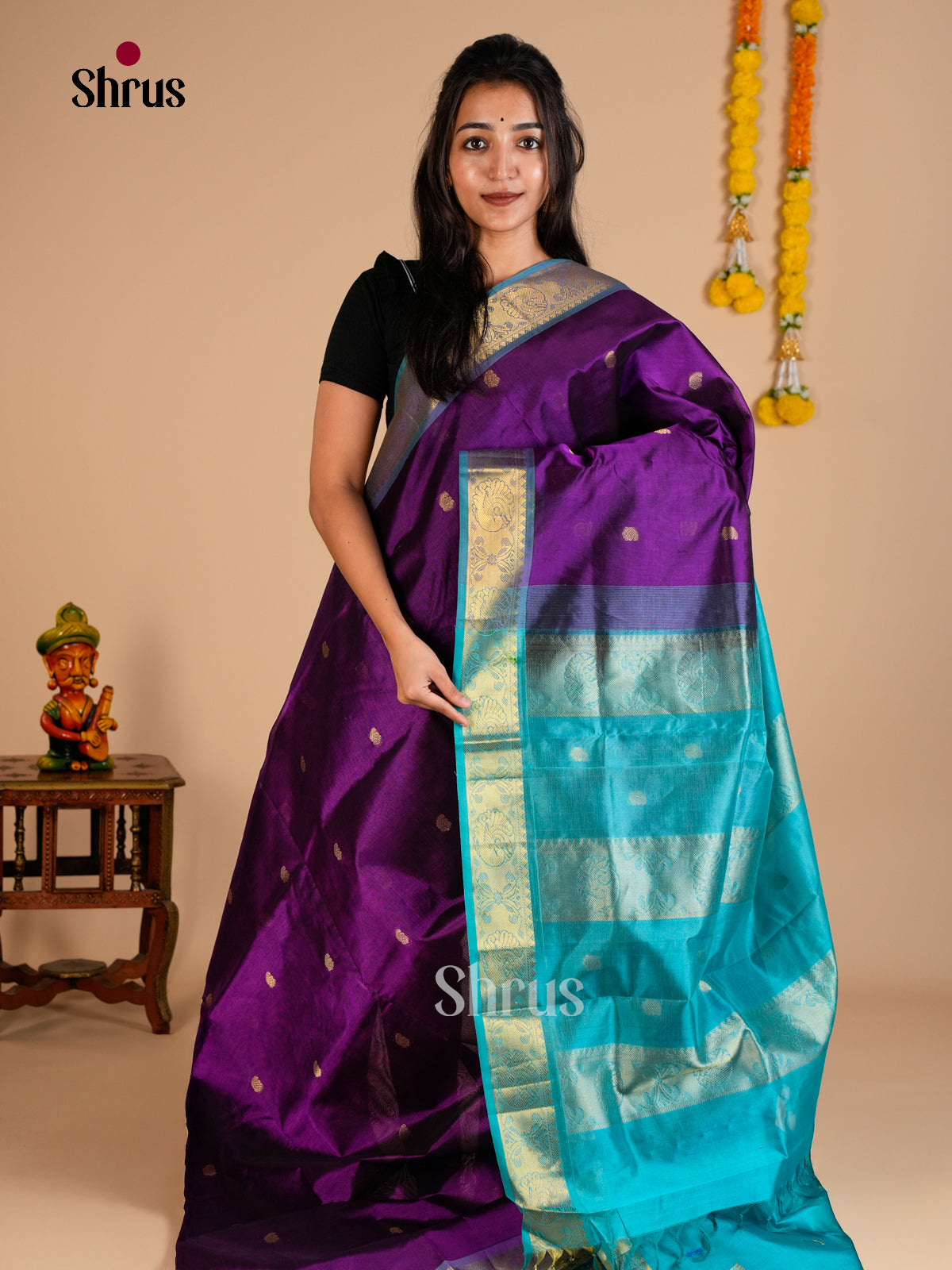 Silk Cotton Saree - EDS10115 - Shop on Shrus.com