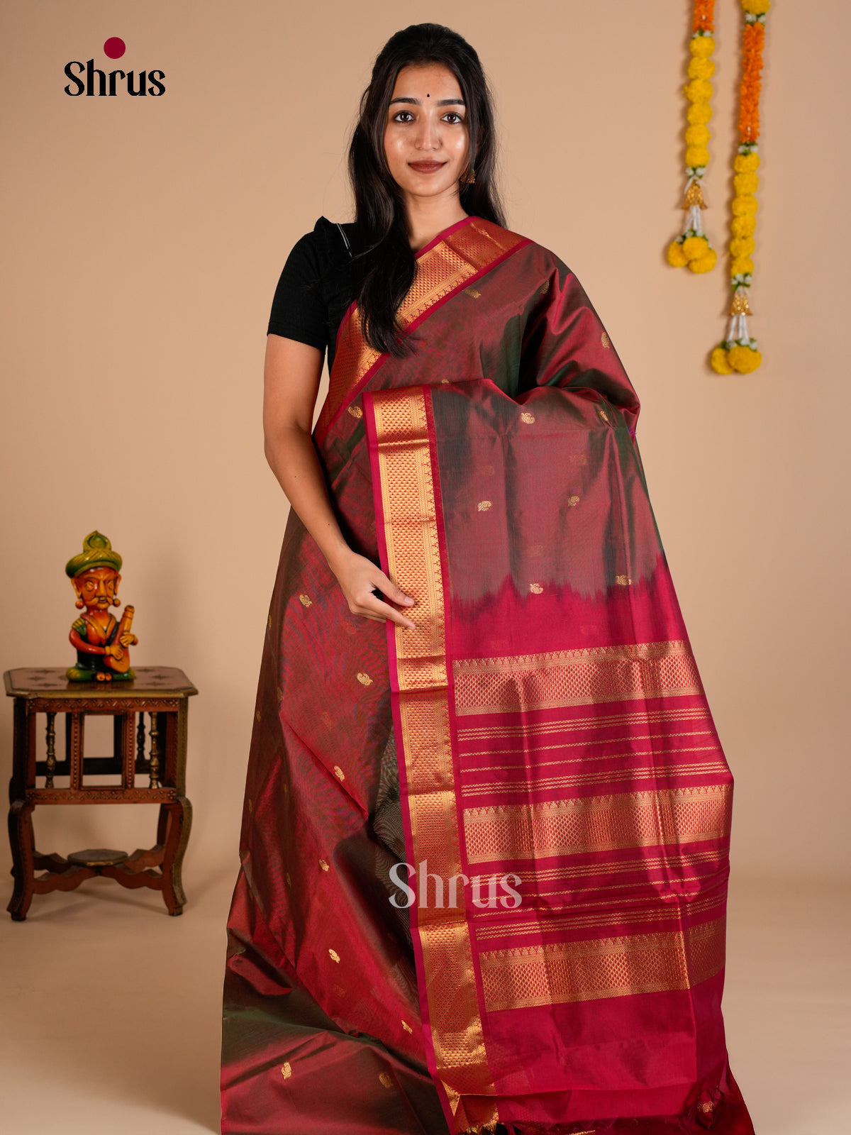 Silk Cotton Saree - EDS10121 - Shop on Shrus.com