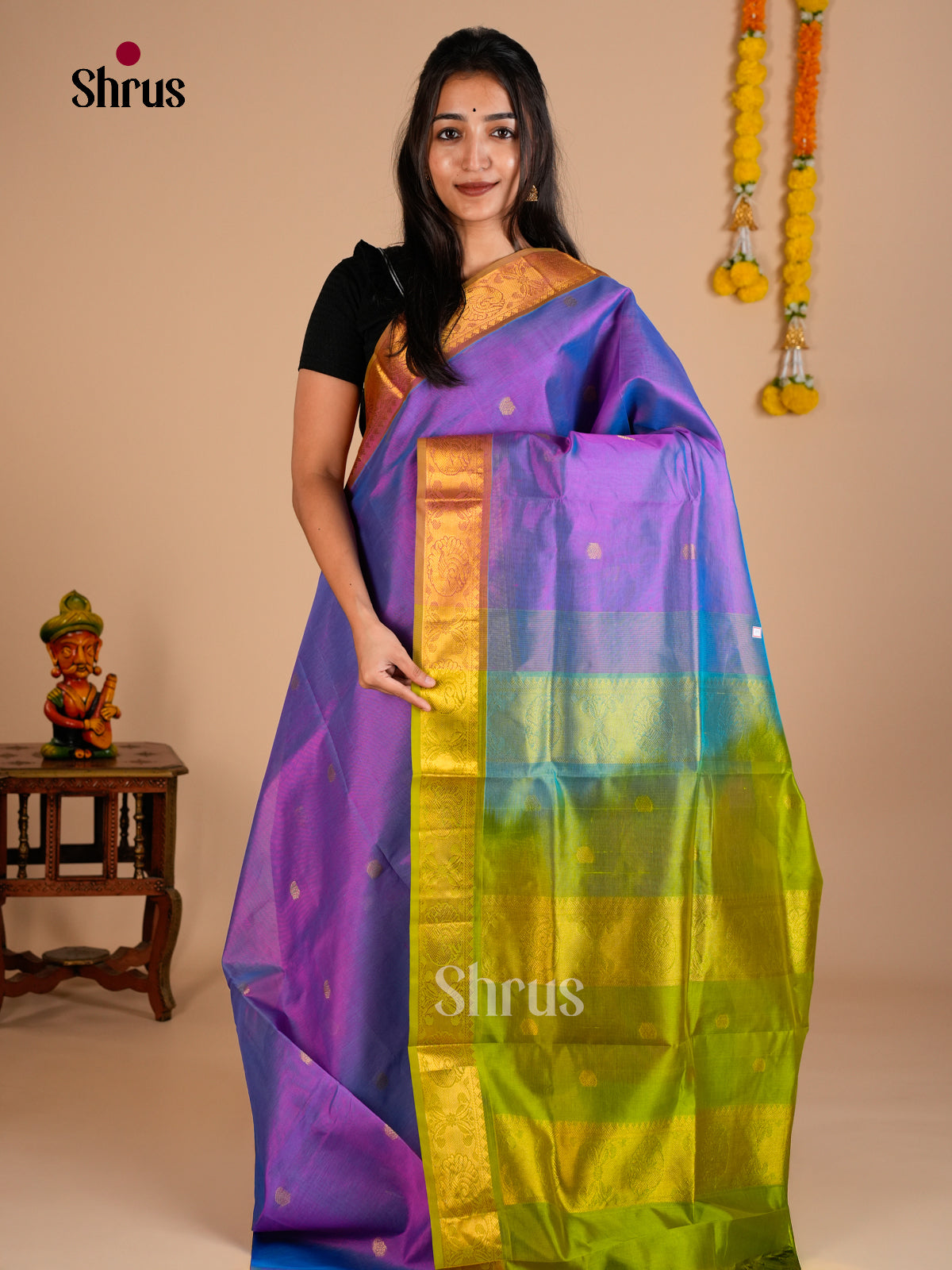 Silk Cotton Saree - EDS10122 - Shop on Shrus.com