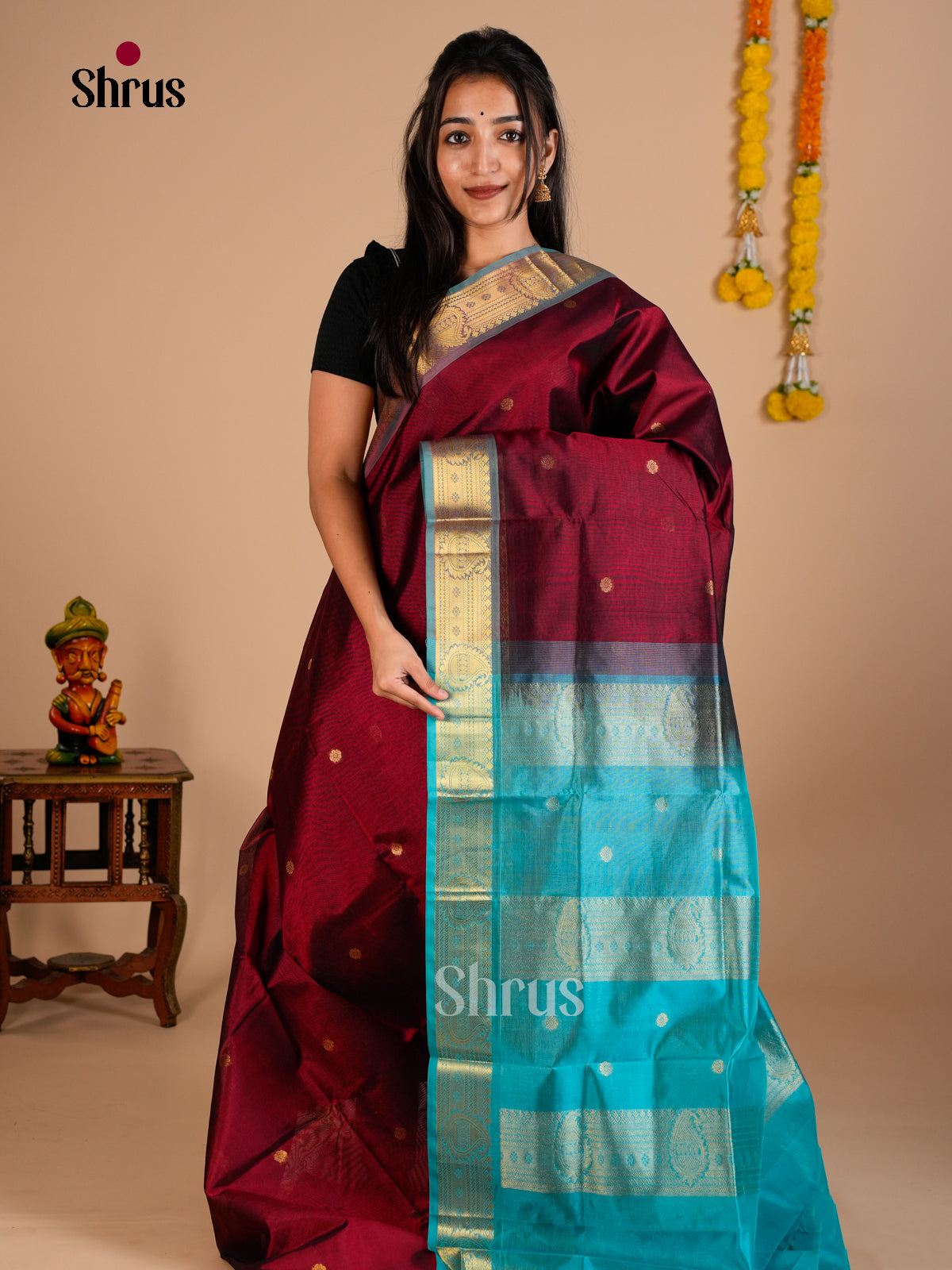 Silk Cotton Saree - EDS10140 - Shop on Shrus.com