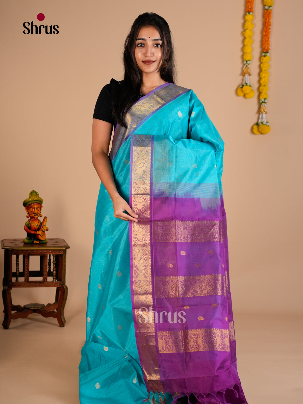 Silk Cotton Saree - EDS10141 - Shop on Shrus.com
