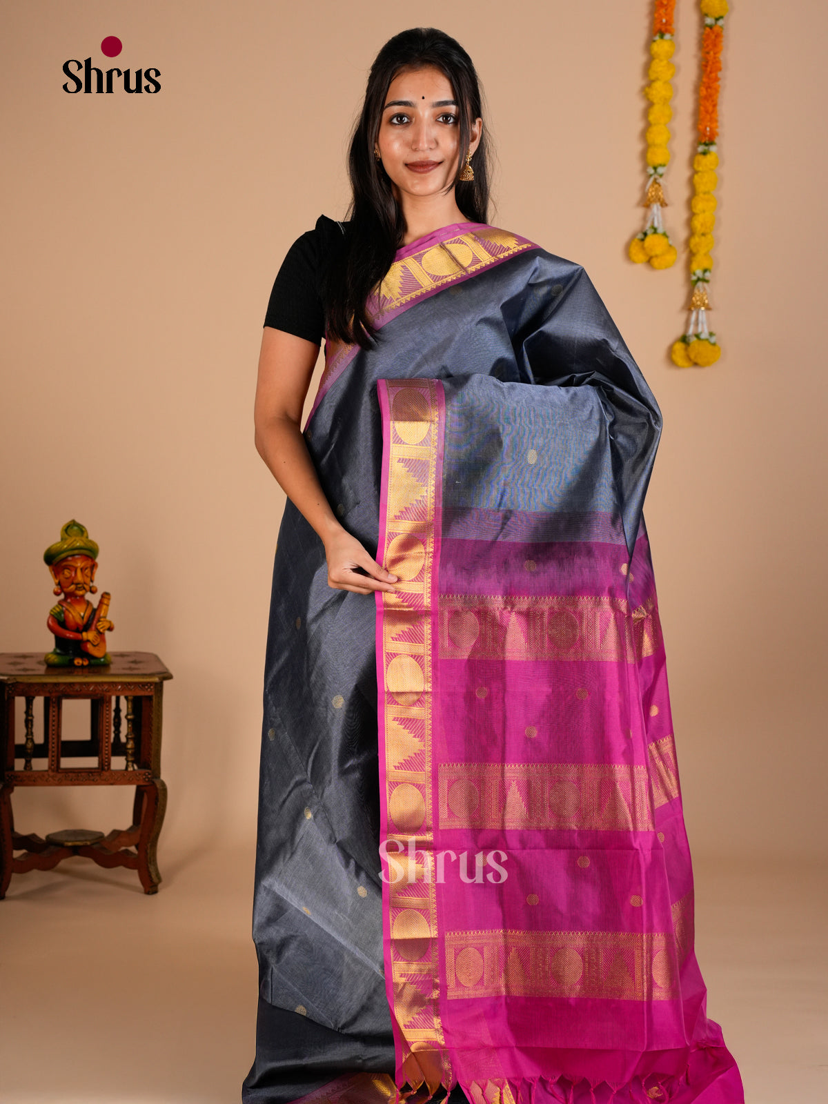 Silk Cotton Saree - EDS10142 - Shop on Shrus.com