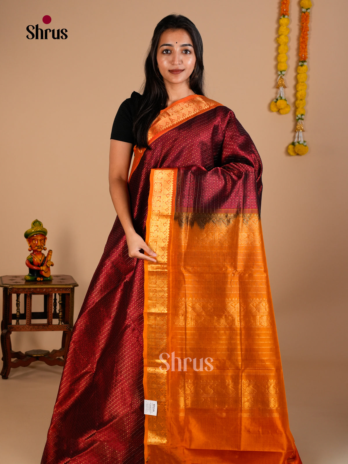 Silk Cotton Saree - EDS10147 - Shop on Shrus.com
