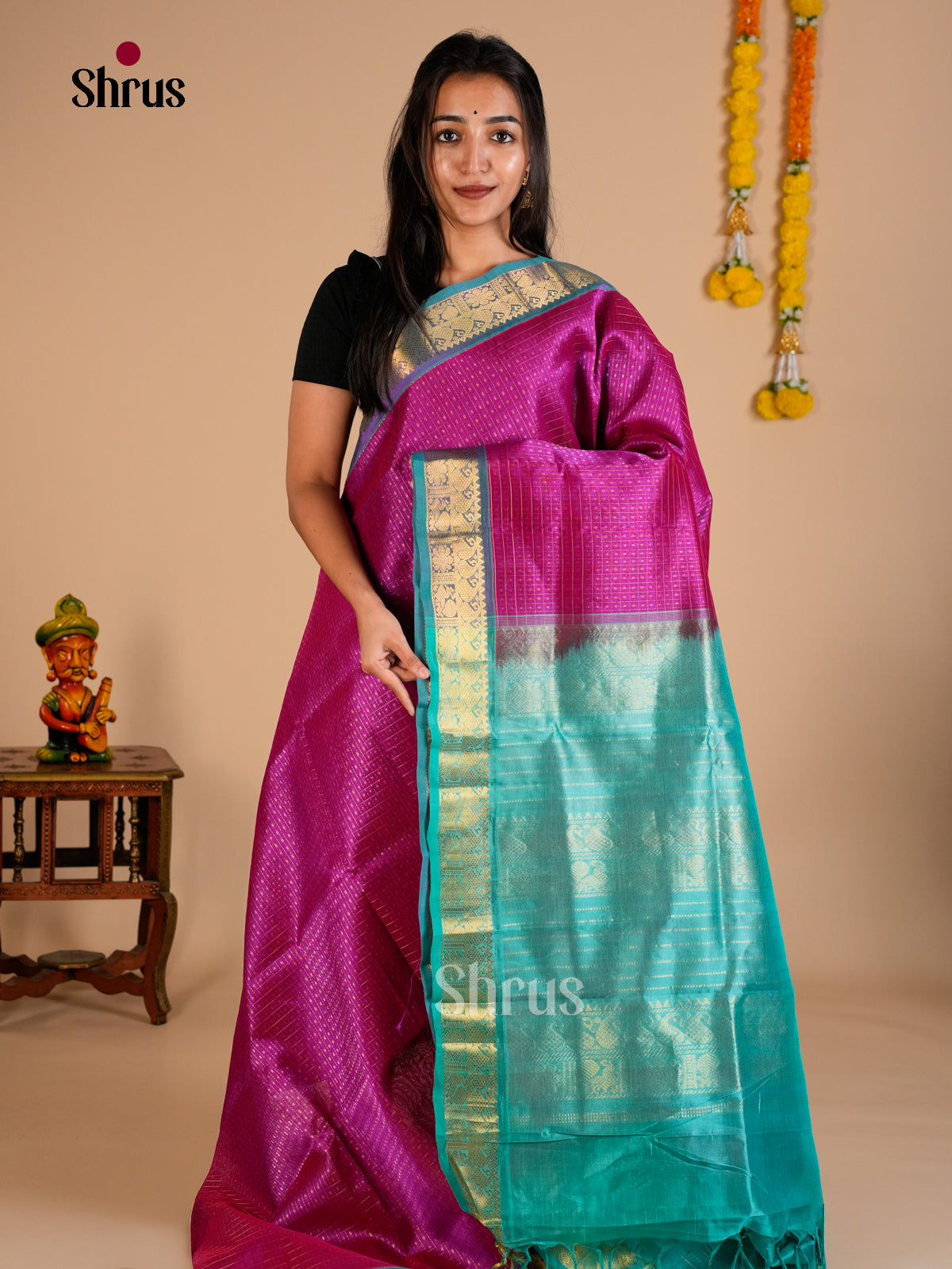 Silk Cotton Saree - EDS10149 - Shop on Shrus.com