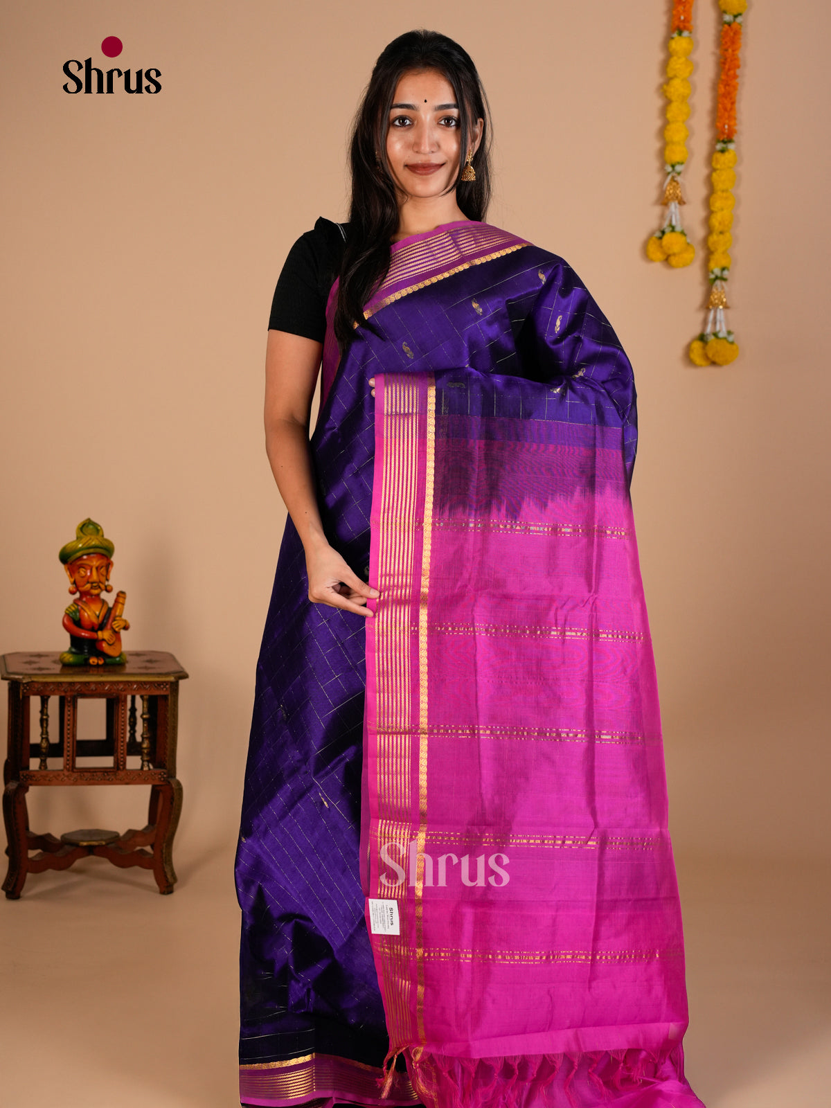 Silk Cotton Saree - EDS10166 - Shop on Shrus.com