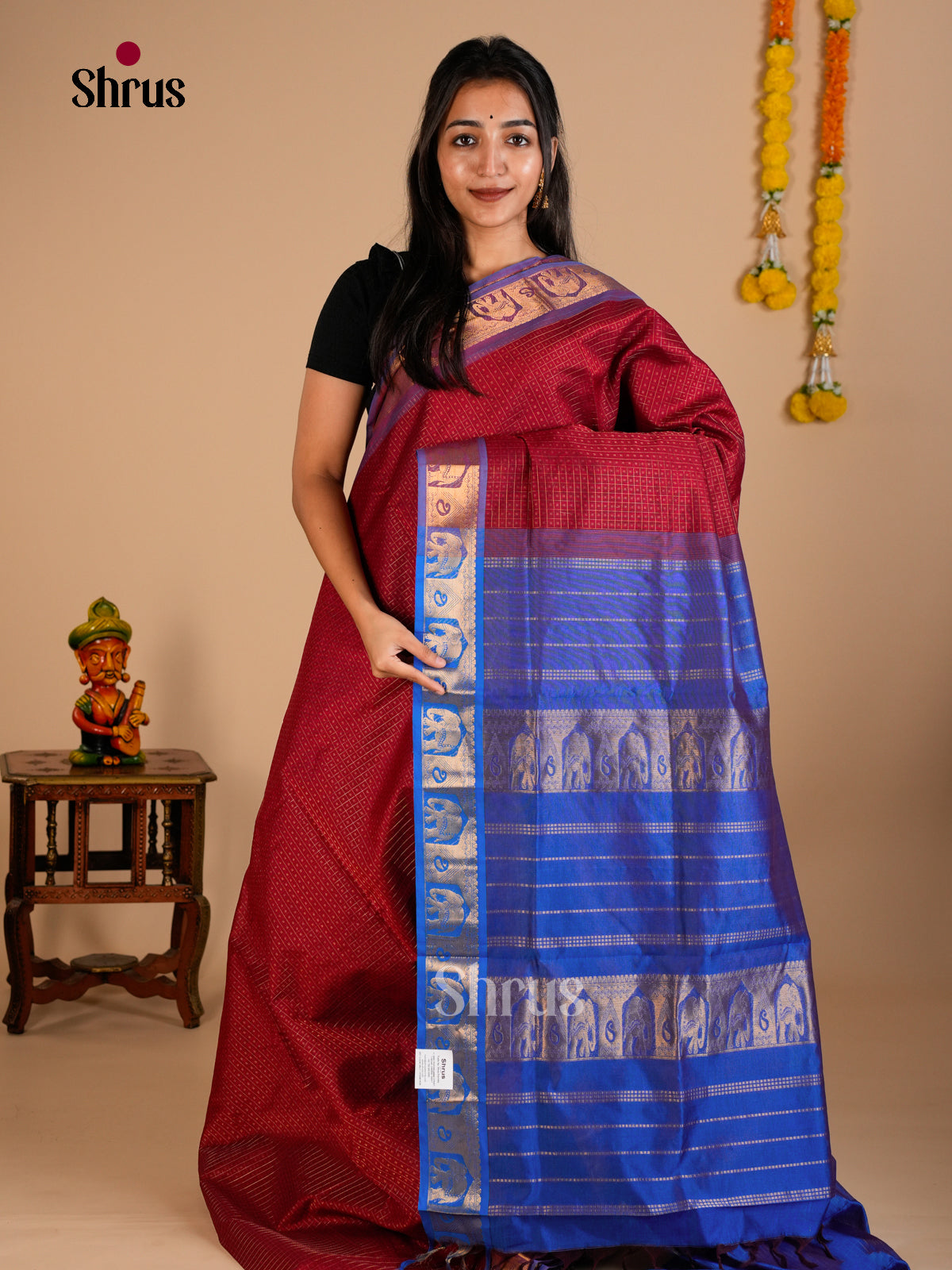 Silk Cotton Saree - EDS10177 - Shop on Shrus.com