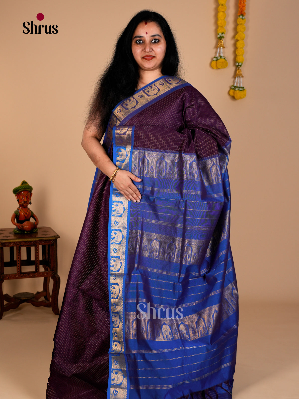 Silk Cotton Saree - EDS10184 - Shop on Shrus.com