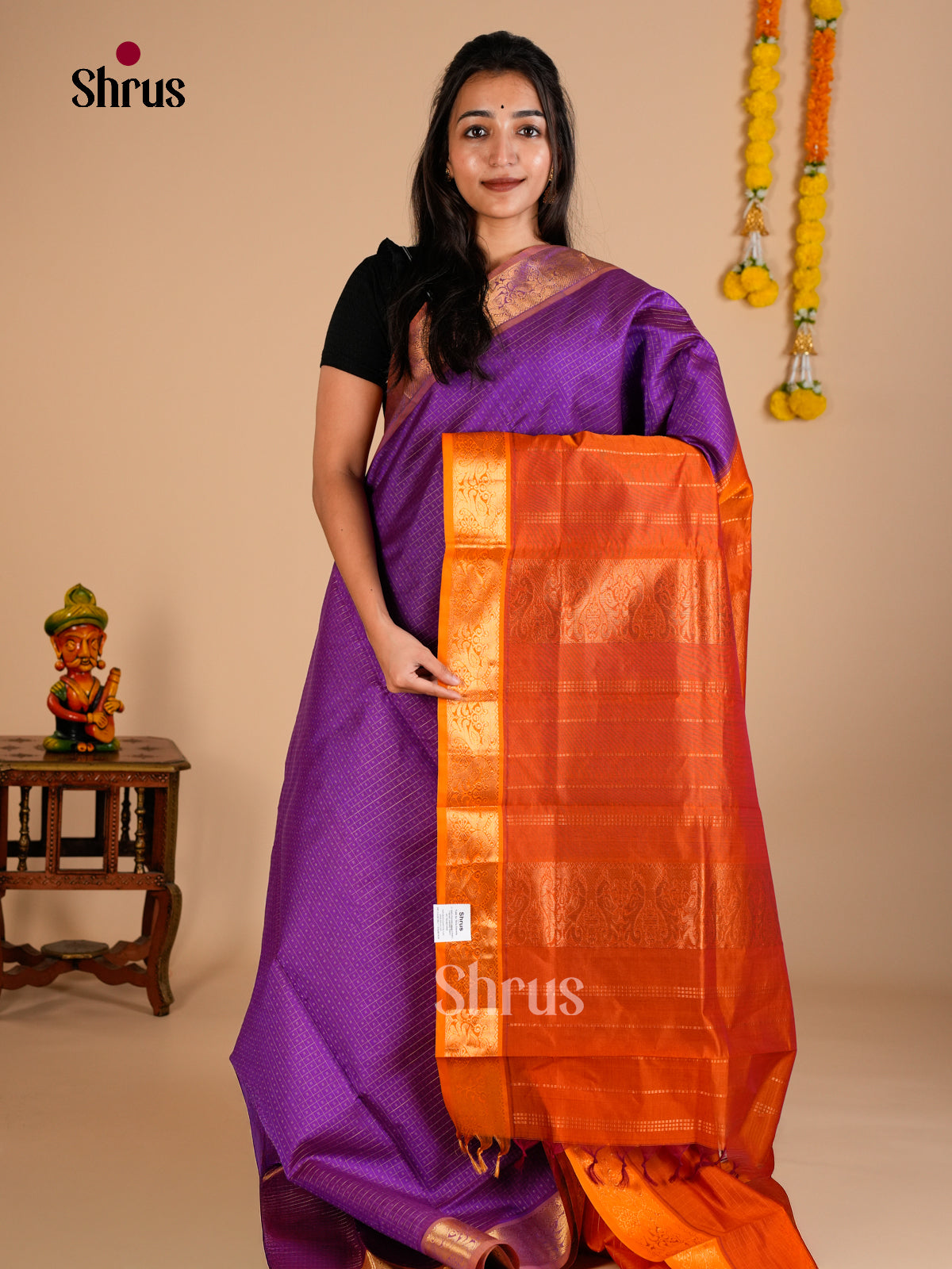 Silk Cotton Saree - EDS10188 - Shop on Shrus.com
