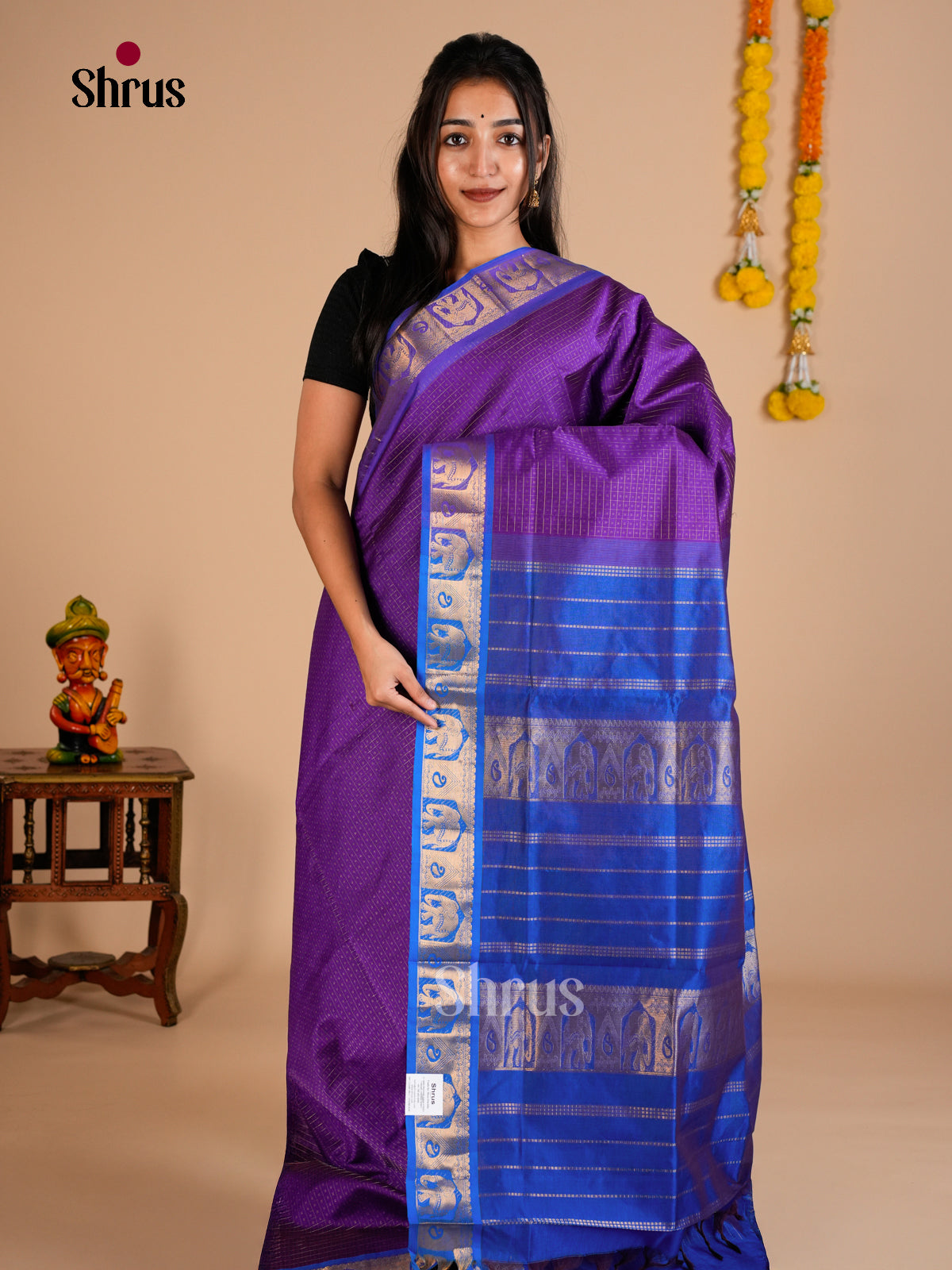 Silk Cotton Saree - EDS10191 - Shop on Shrus.com